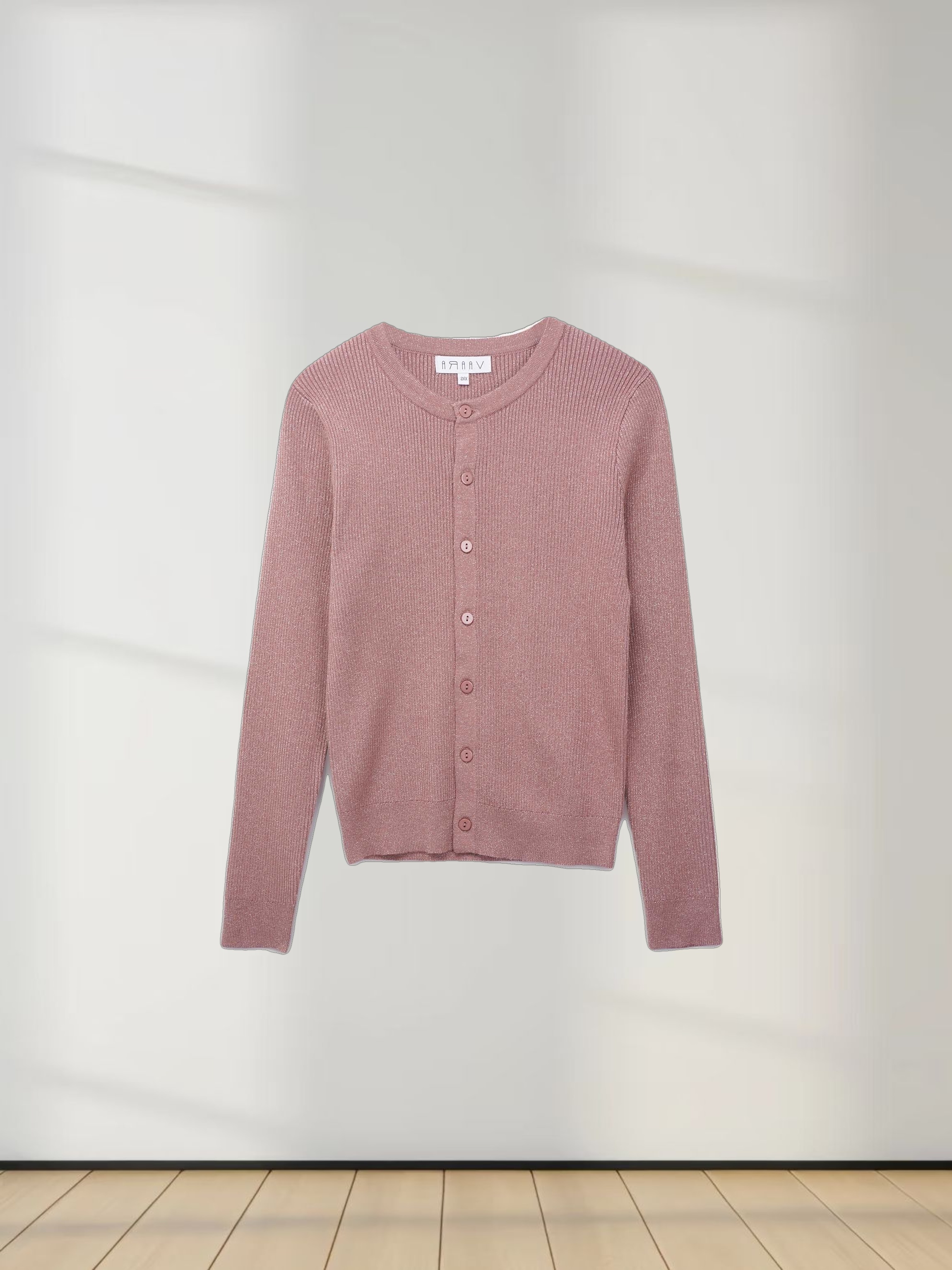 Lurex Ribbed Sweater-Mauve