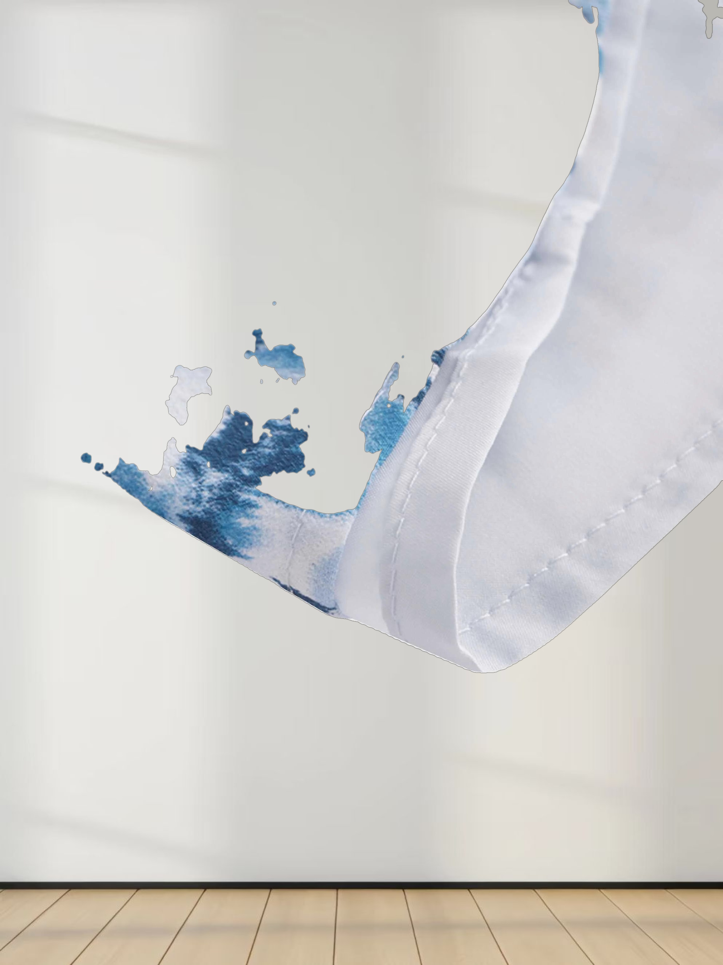 Tie Front Shirtdress-Light Blue Floral