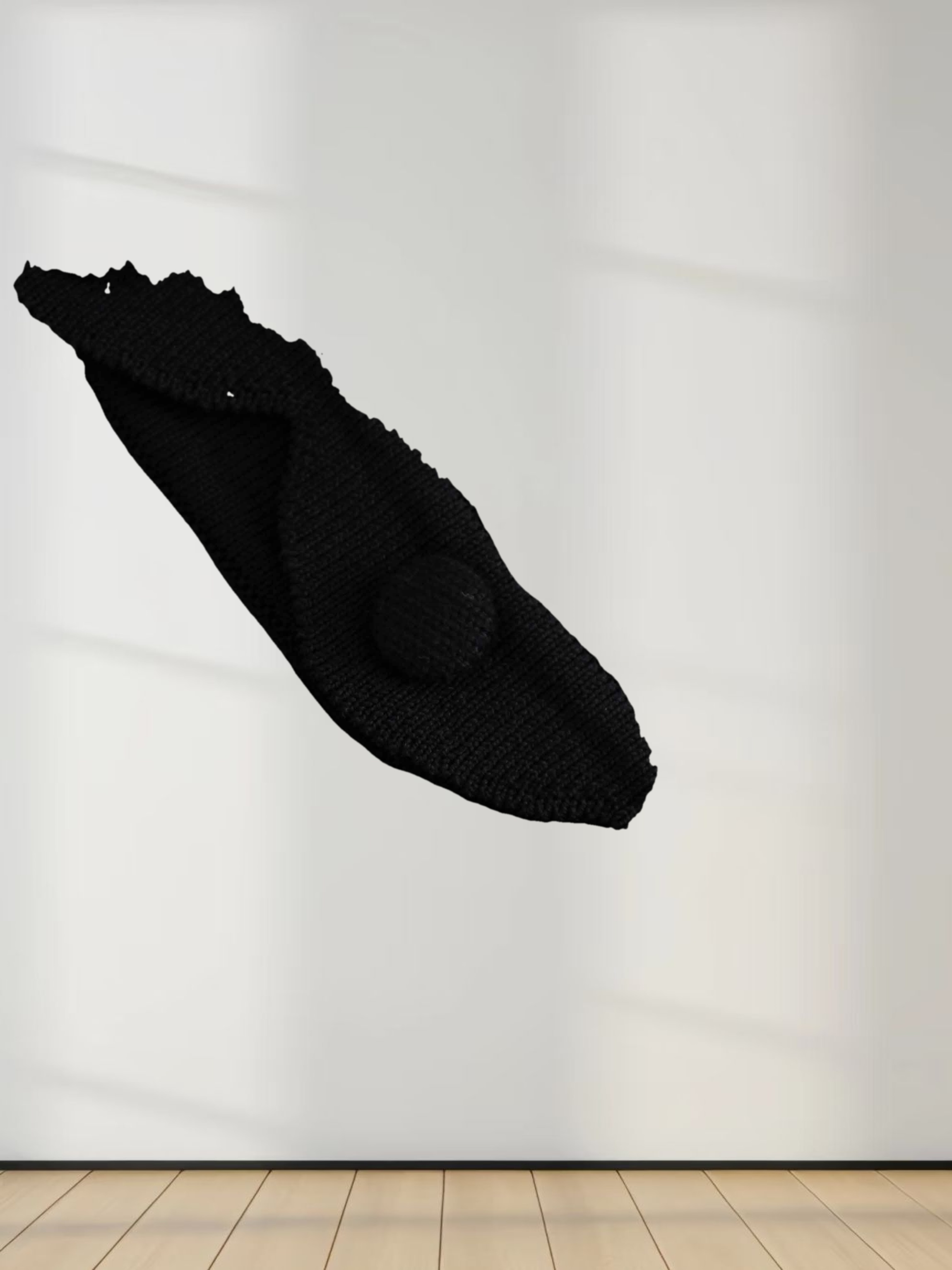 Scallop Edge Crew Cardigan SHORT-Black