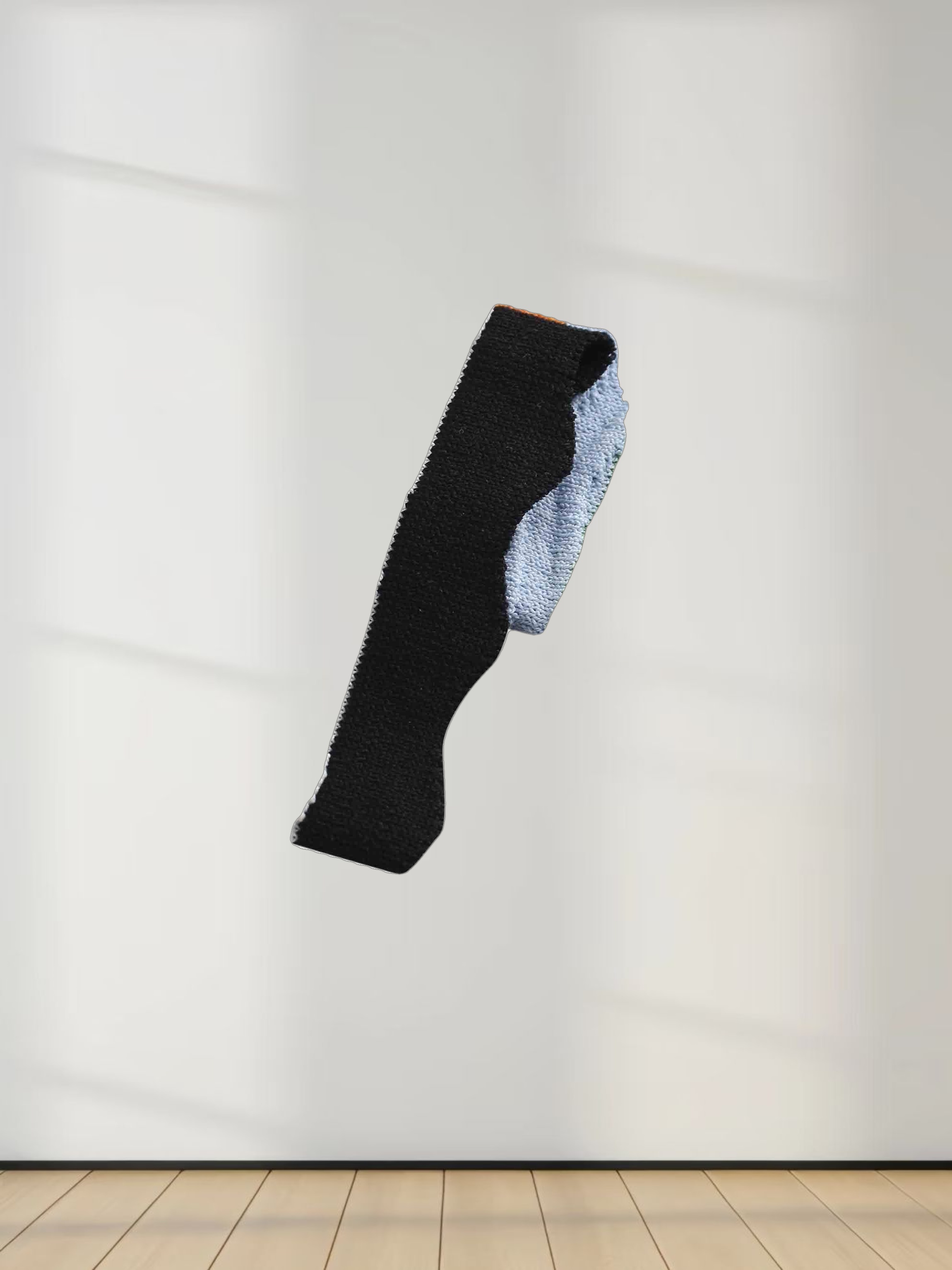 Scallop Edge Collar Sweater-Blue/Orange Stripes