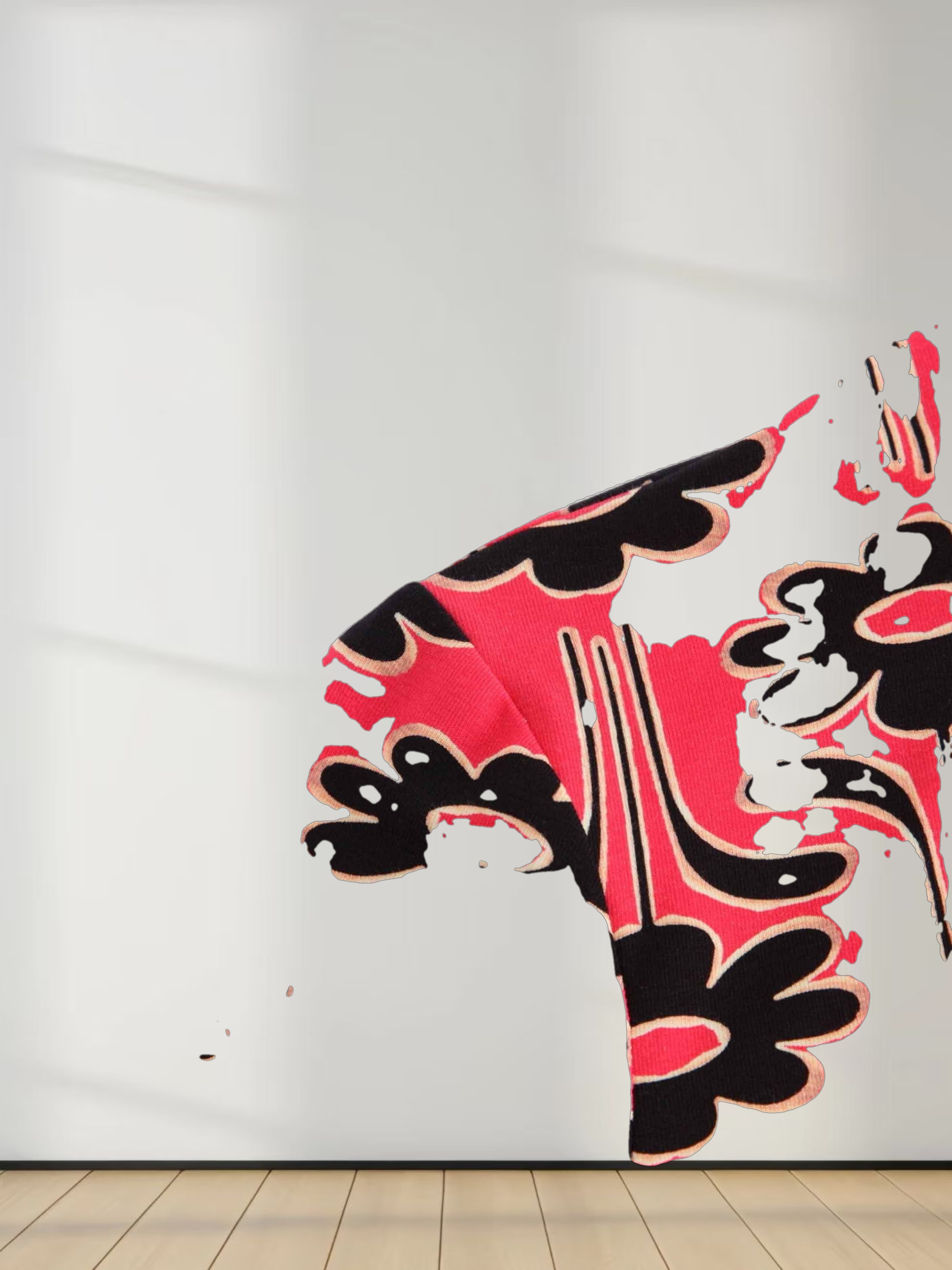 Design Turtleneck-Hot Pink Floral