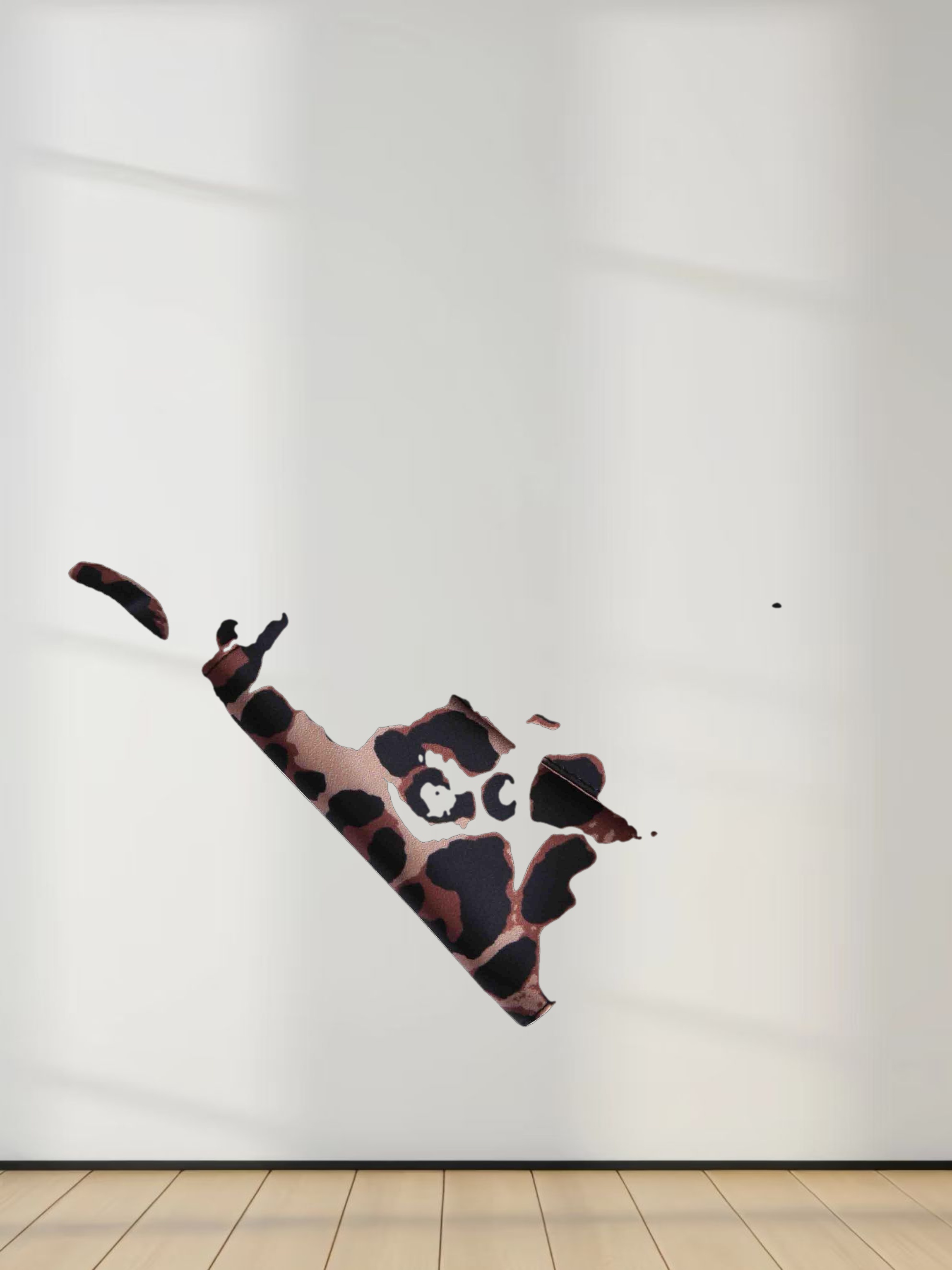 Oversized Satin Slip Blouse-Brown Leopard