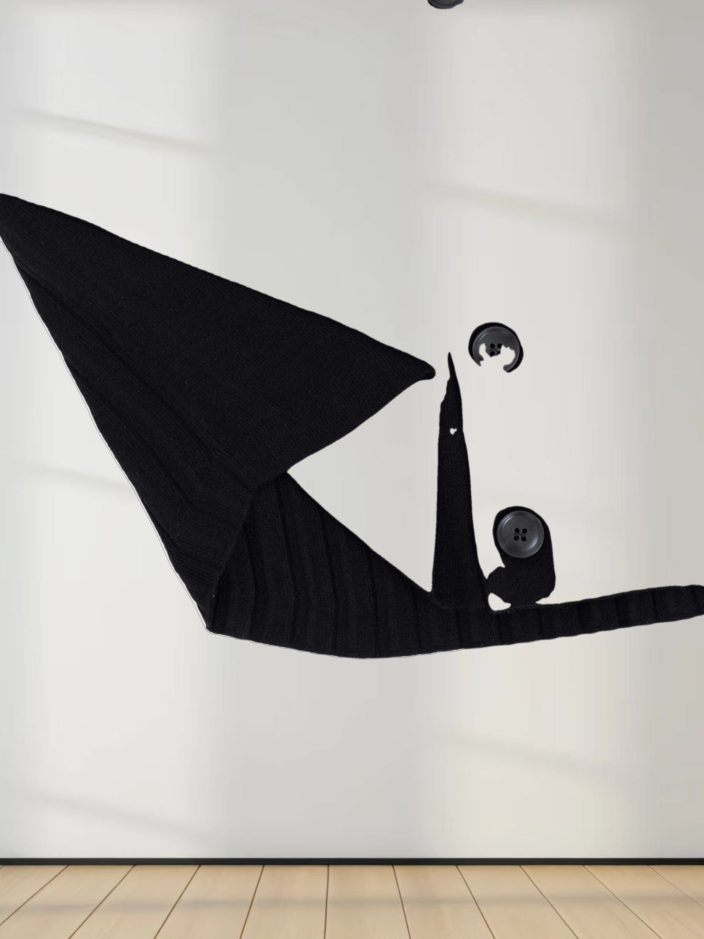 Back Wide Ribbed Cardigan Sweater-Black