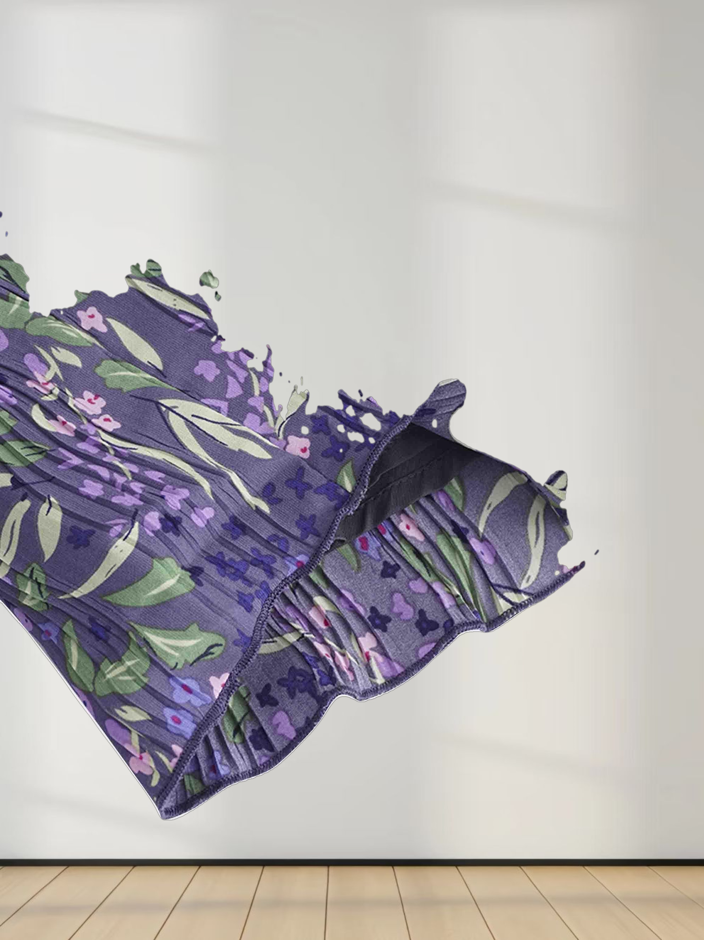 Layered Pintuck Pleated Skirt-Lavender Blossom