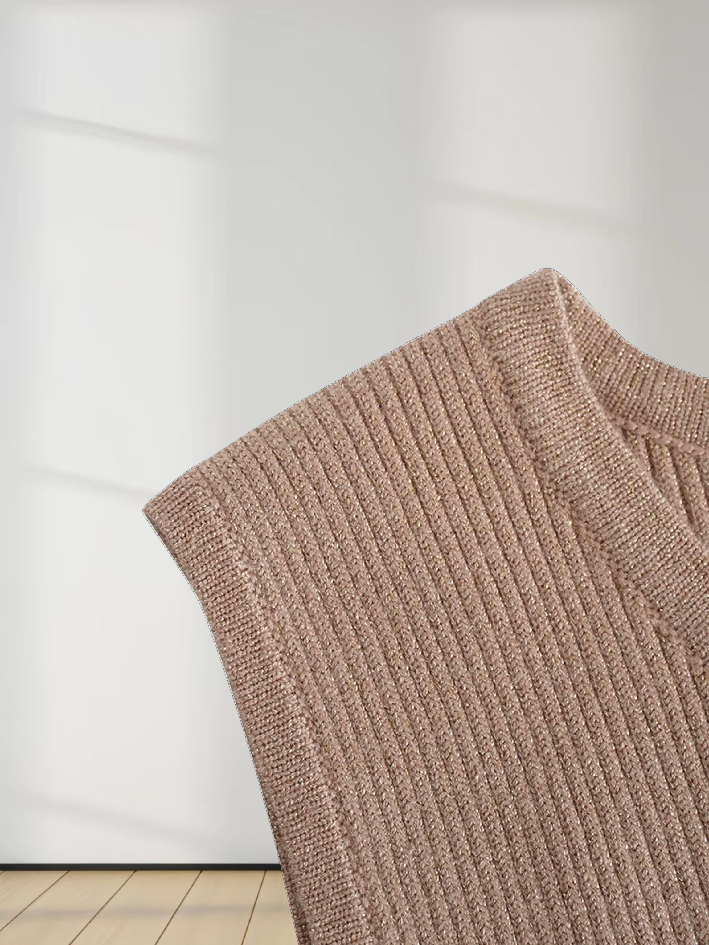 Lurex Sleeveless Sweater-Neutral