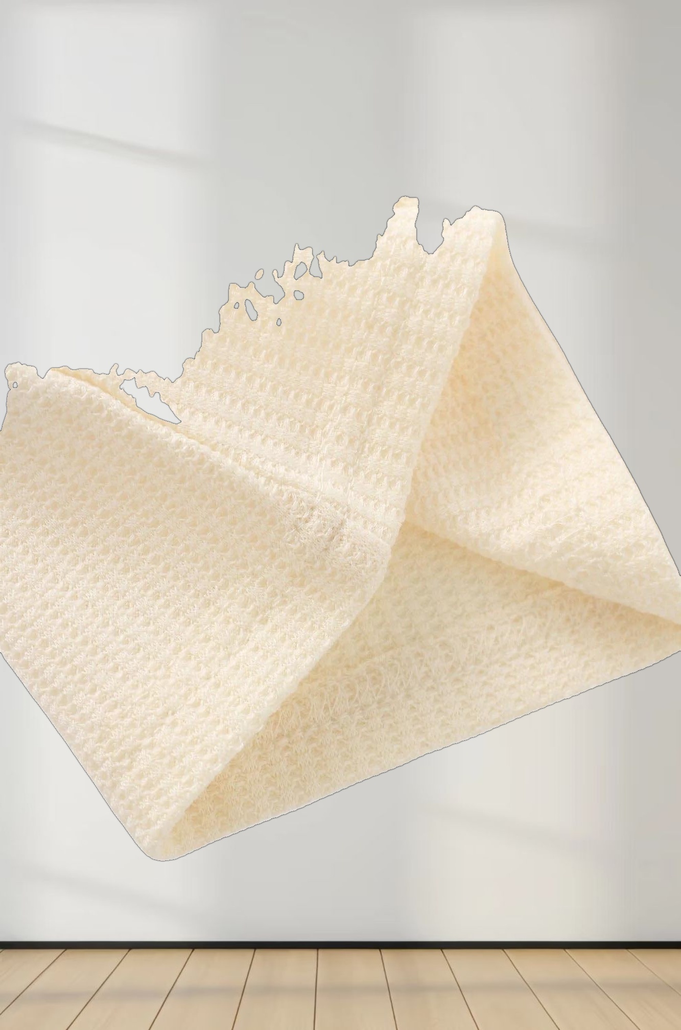 Textured Stretch Turtleneck-Ivory