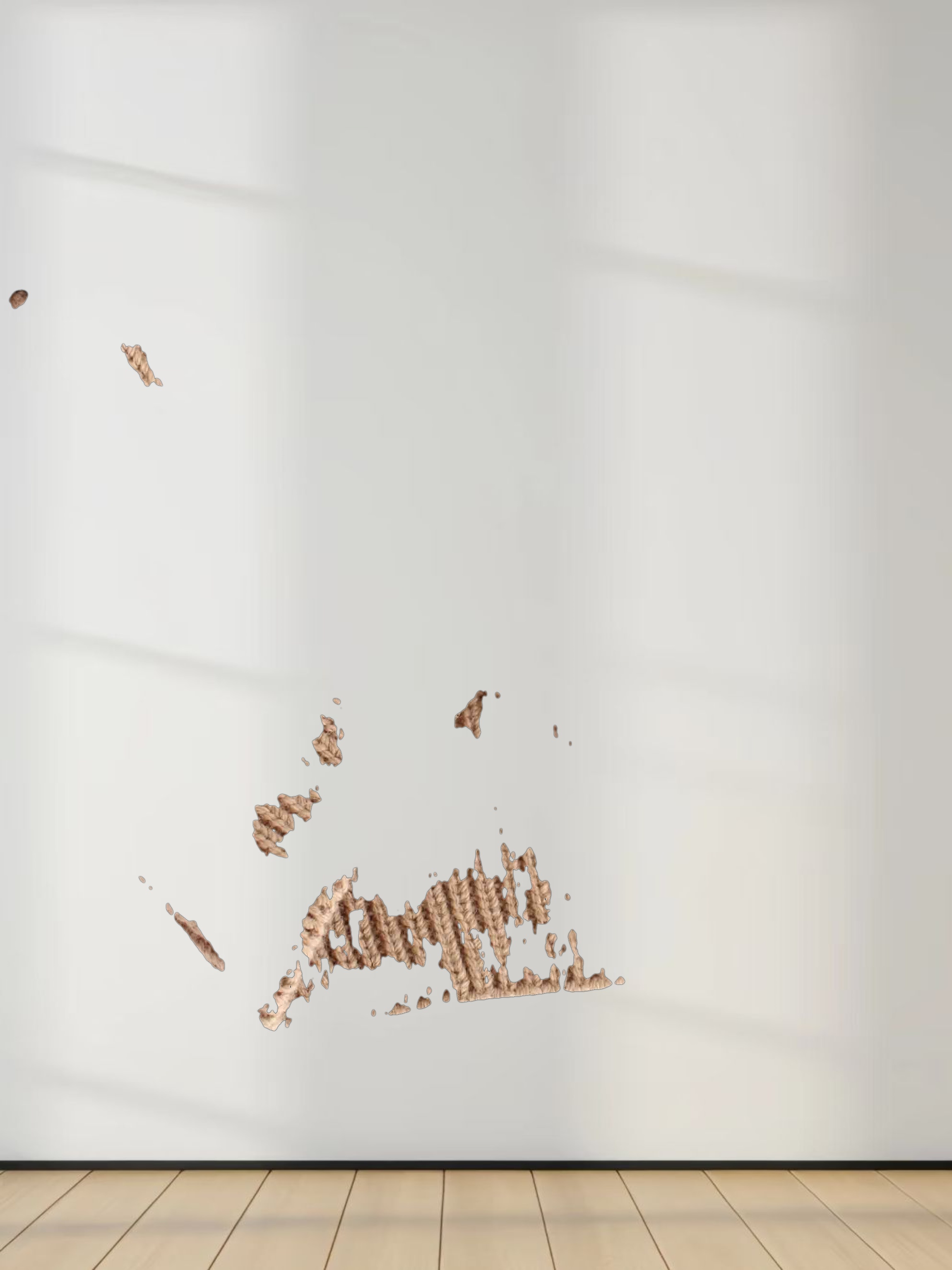 V-Neck Cable Sweater-Tan/Grey