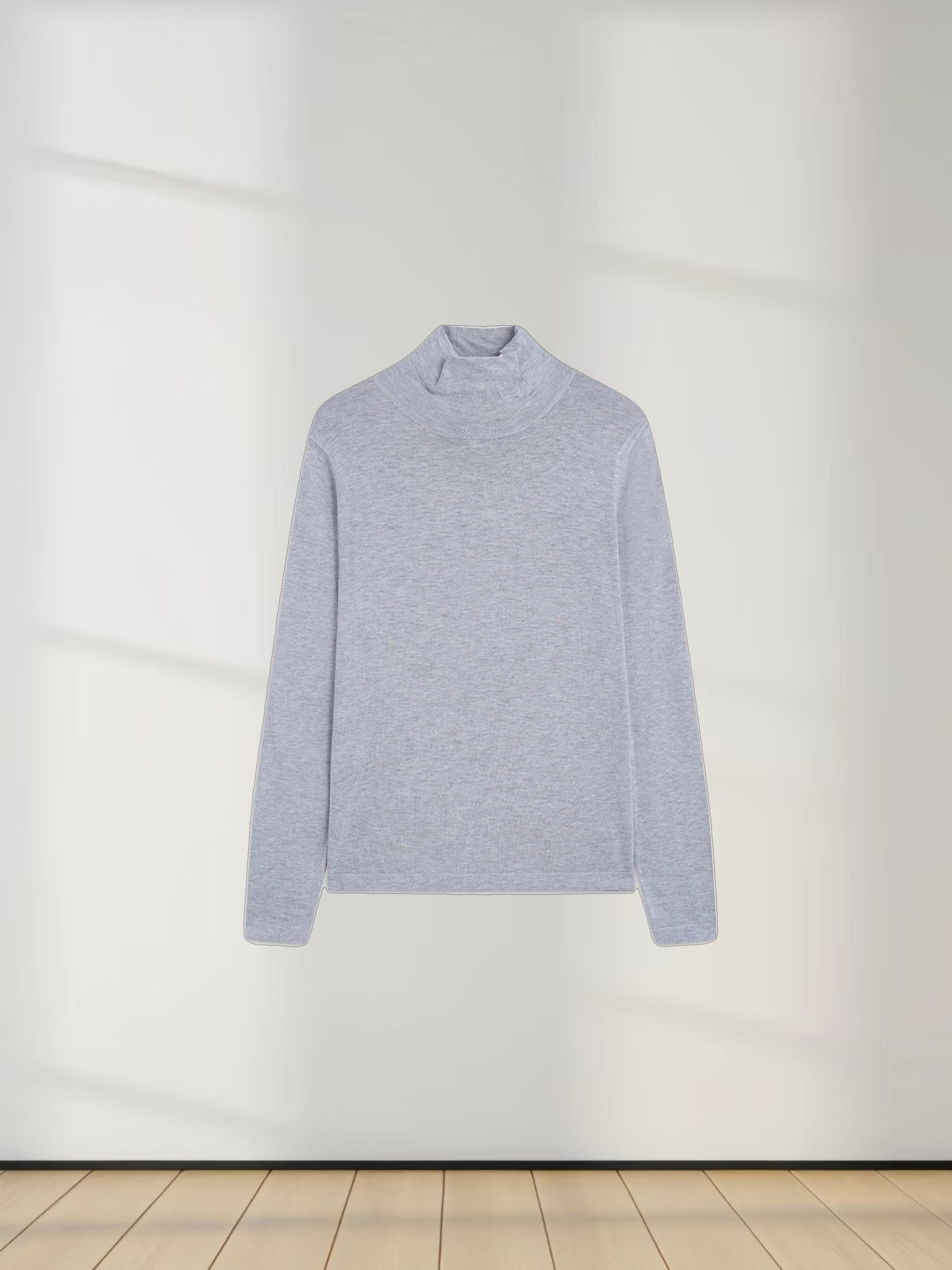 Knit Turtleneck-Light Grey