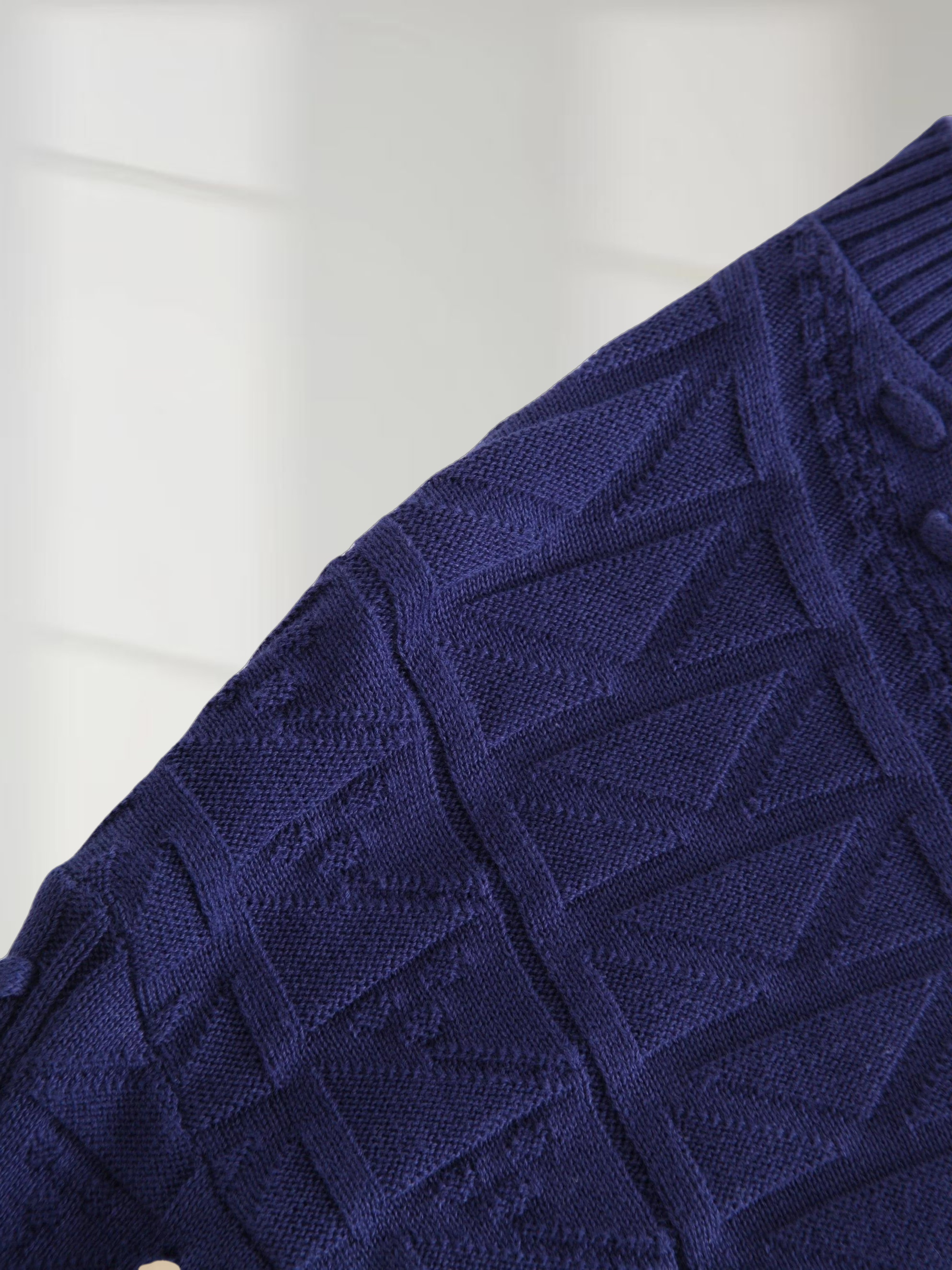 Cross Stitch Sweater-Navy