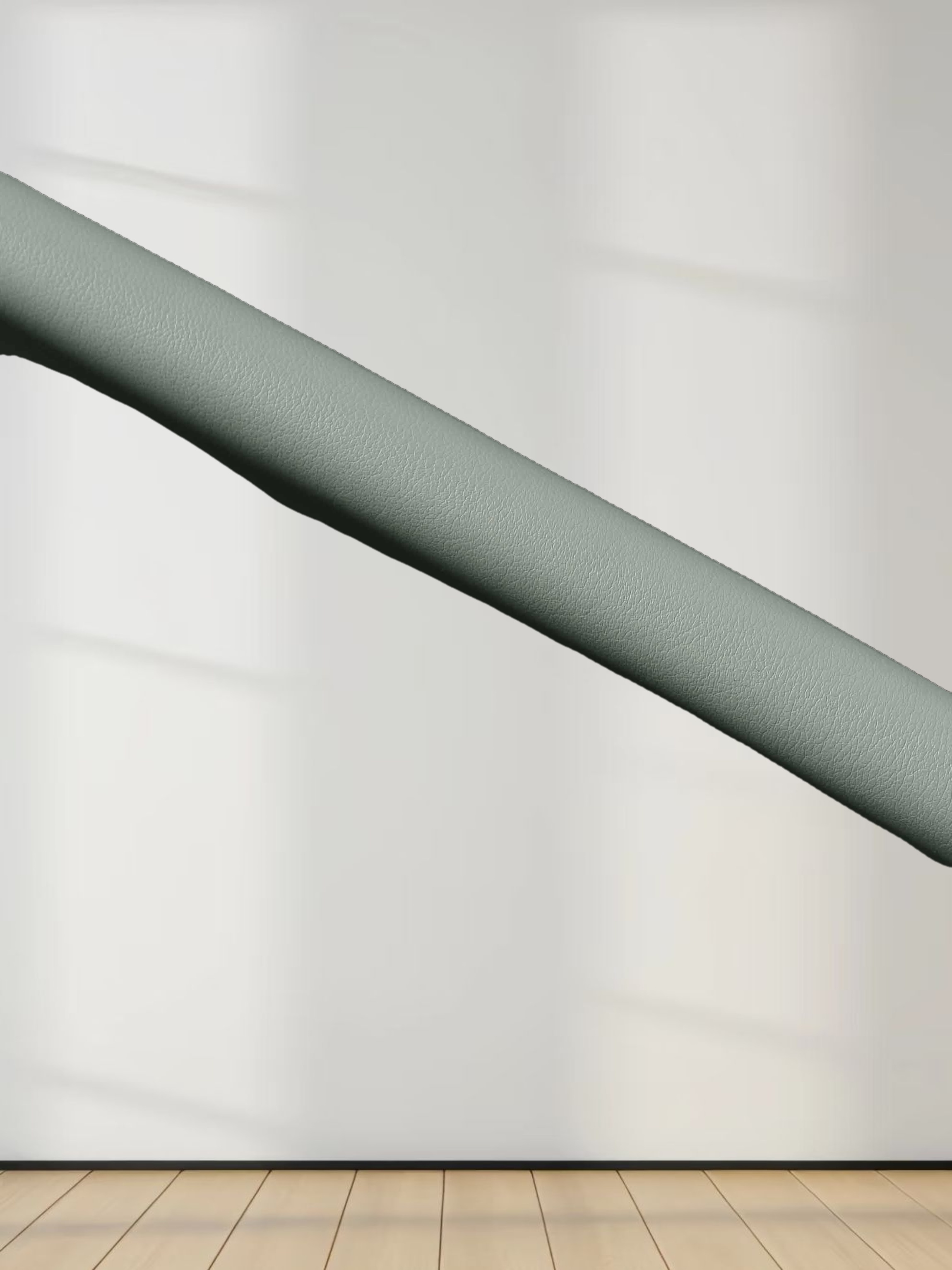 Leather Inverted Pleat Skirt-Seafoam