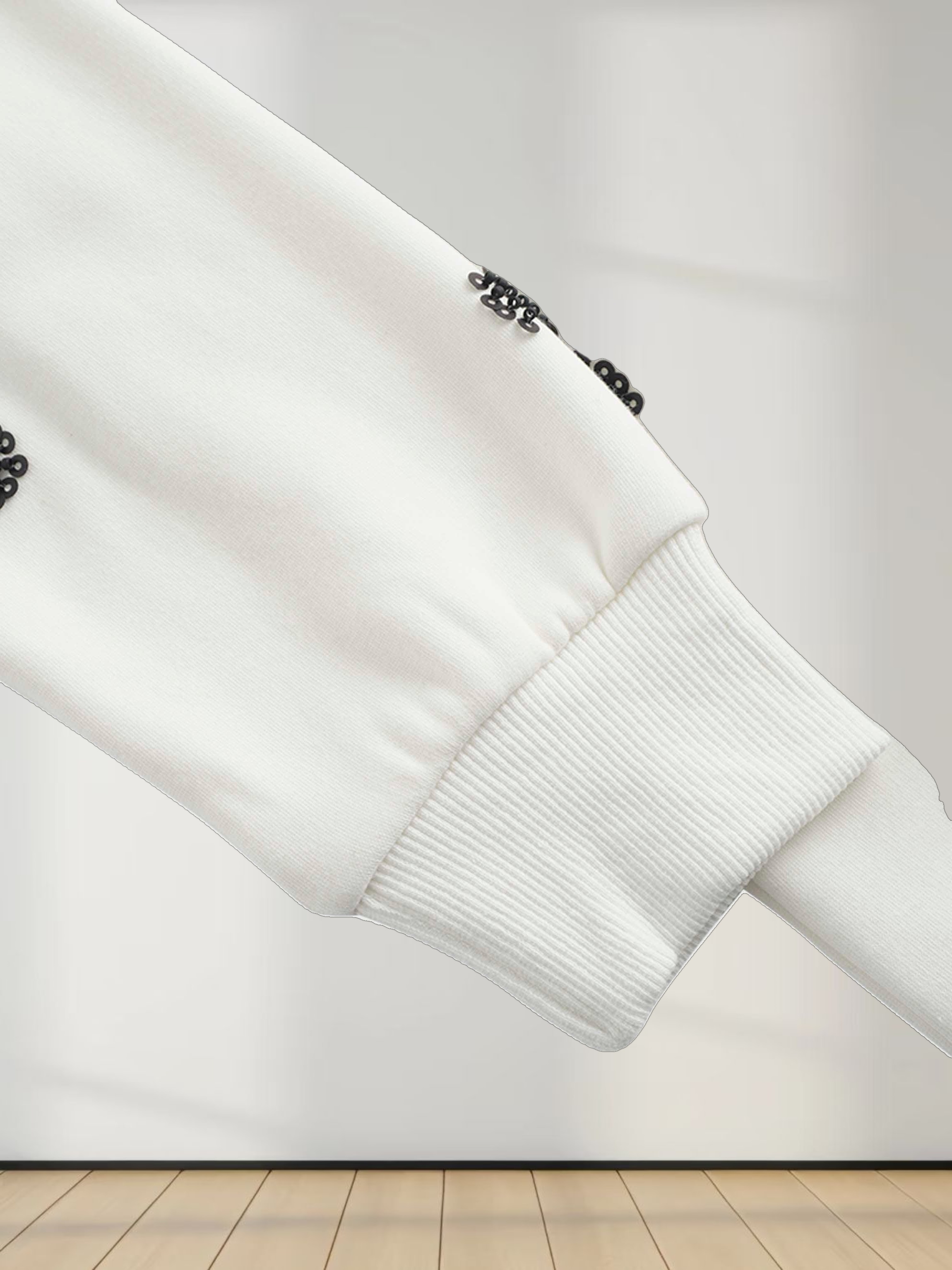 Embellished Sweatshirt-White/Black