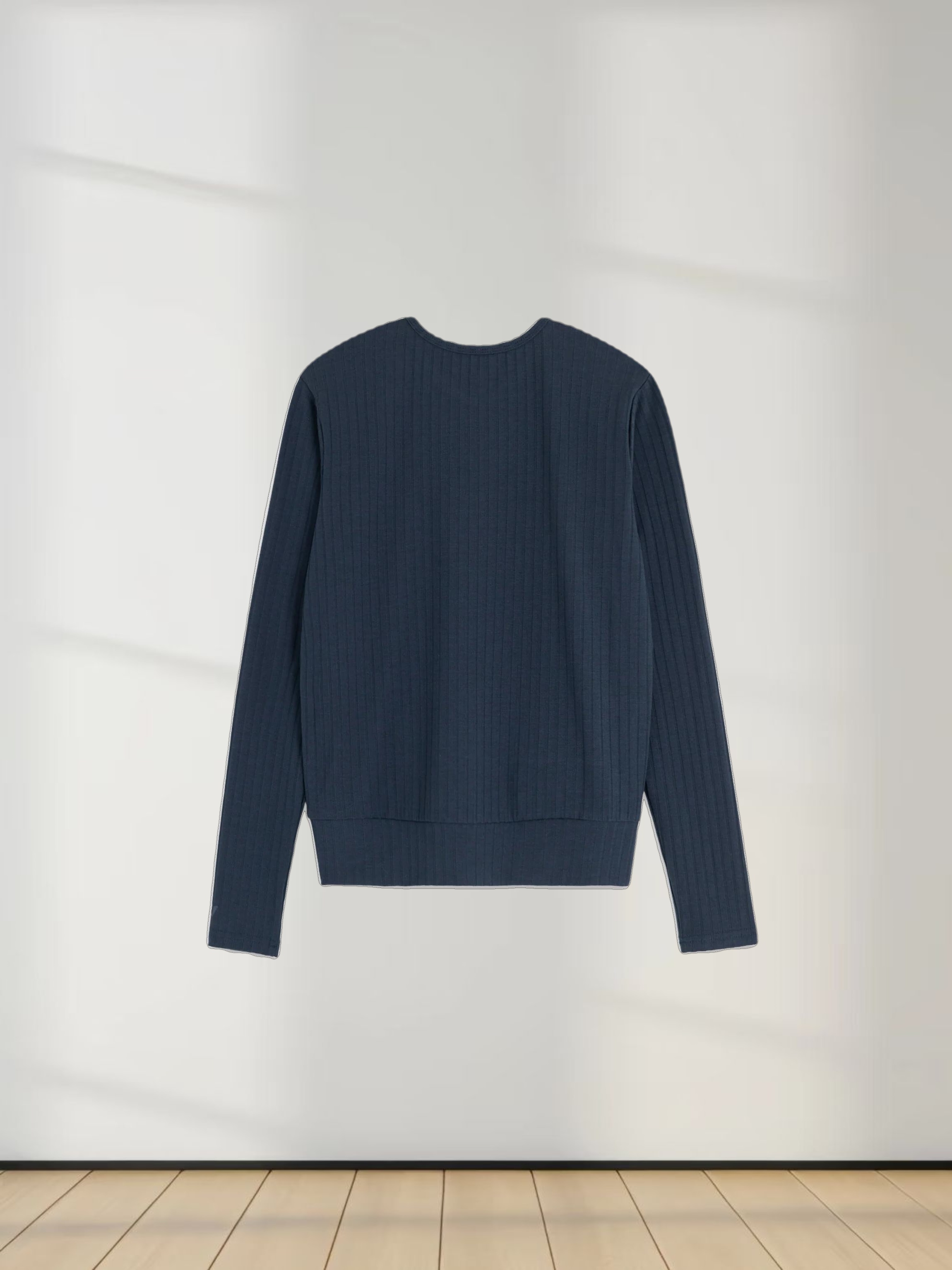 Ribbed High V Bomber-Navy