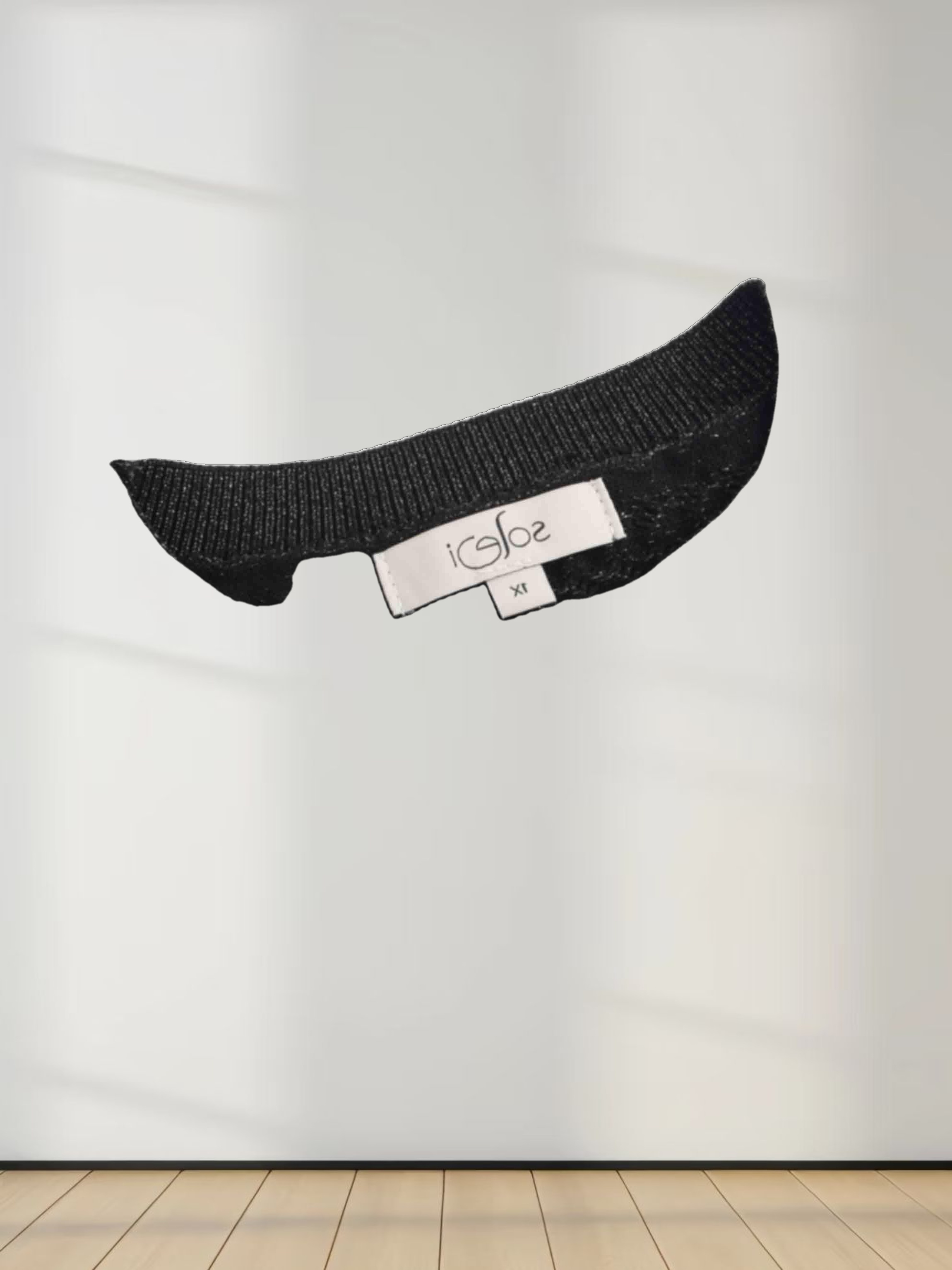 Textured Lurex Crew Sweater-Black