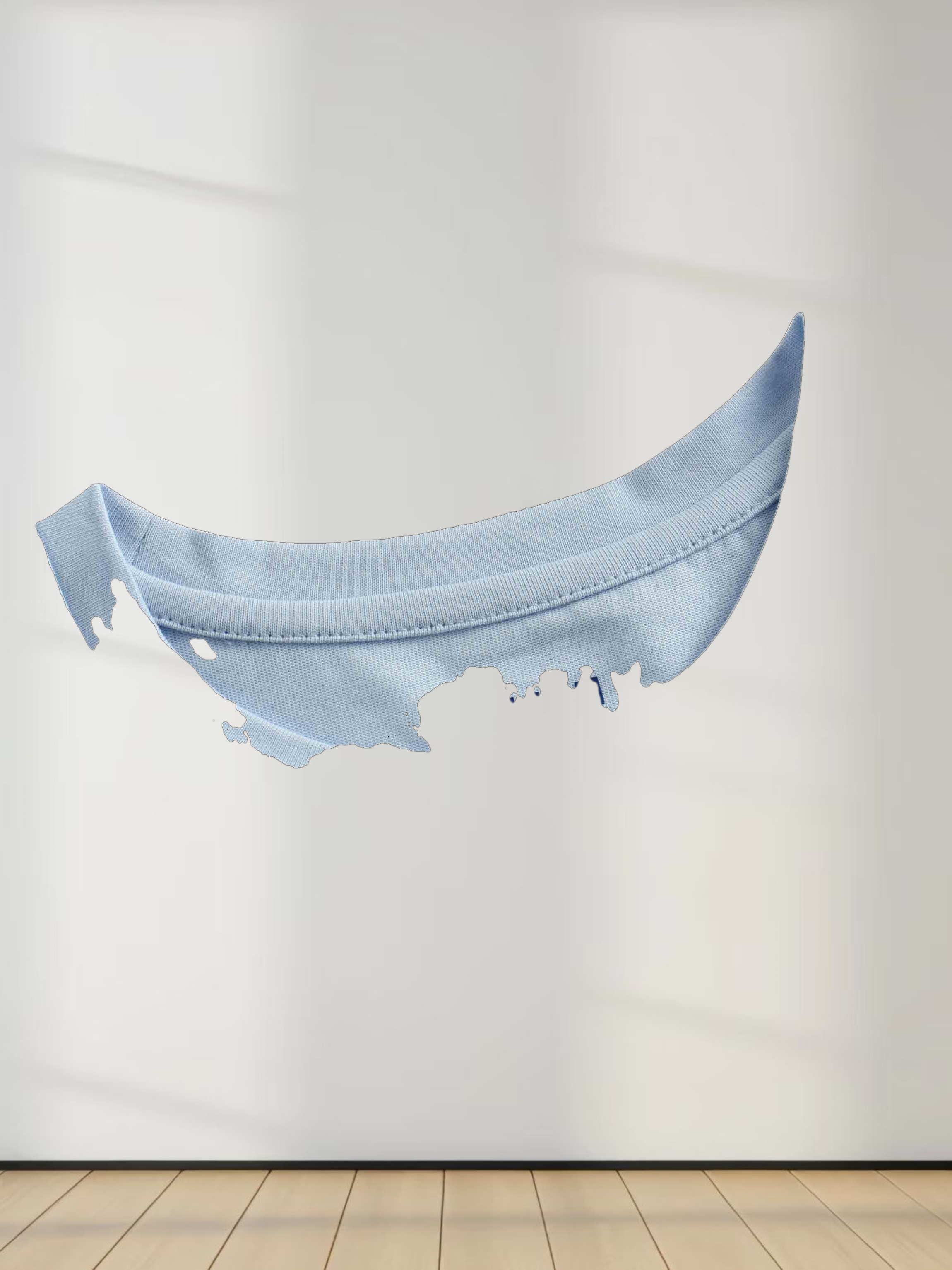 Oversized Boxy 3Q Sleeve Tee-Light Blue