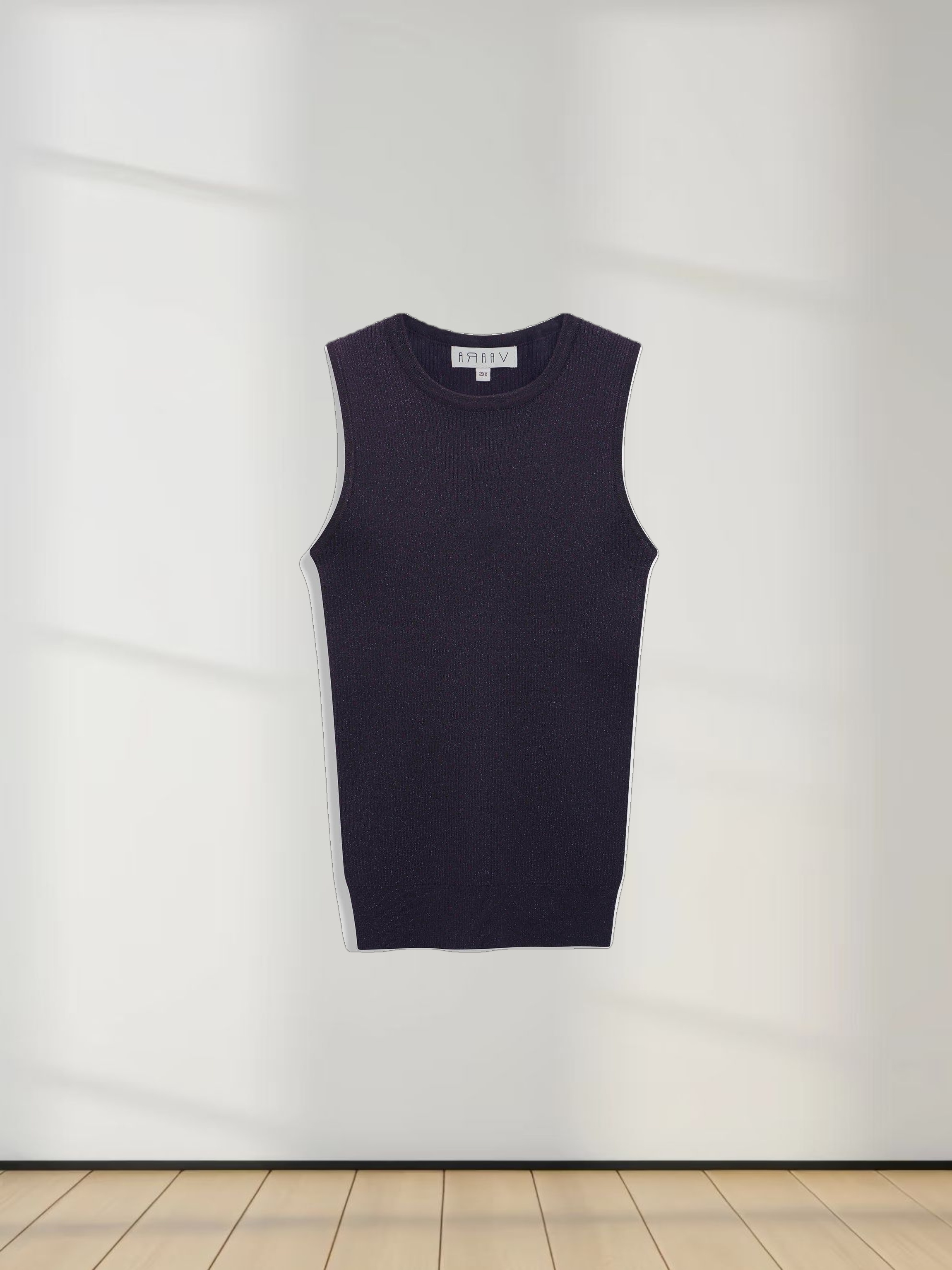 Lurex Sleeveless Sweater-Purple