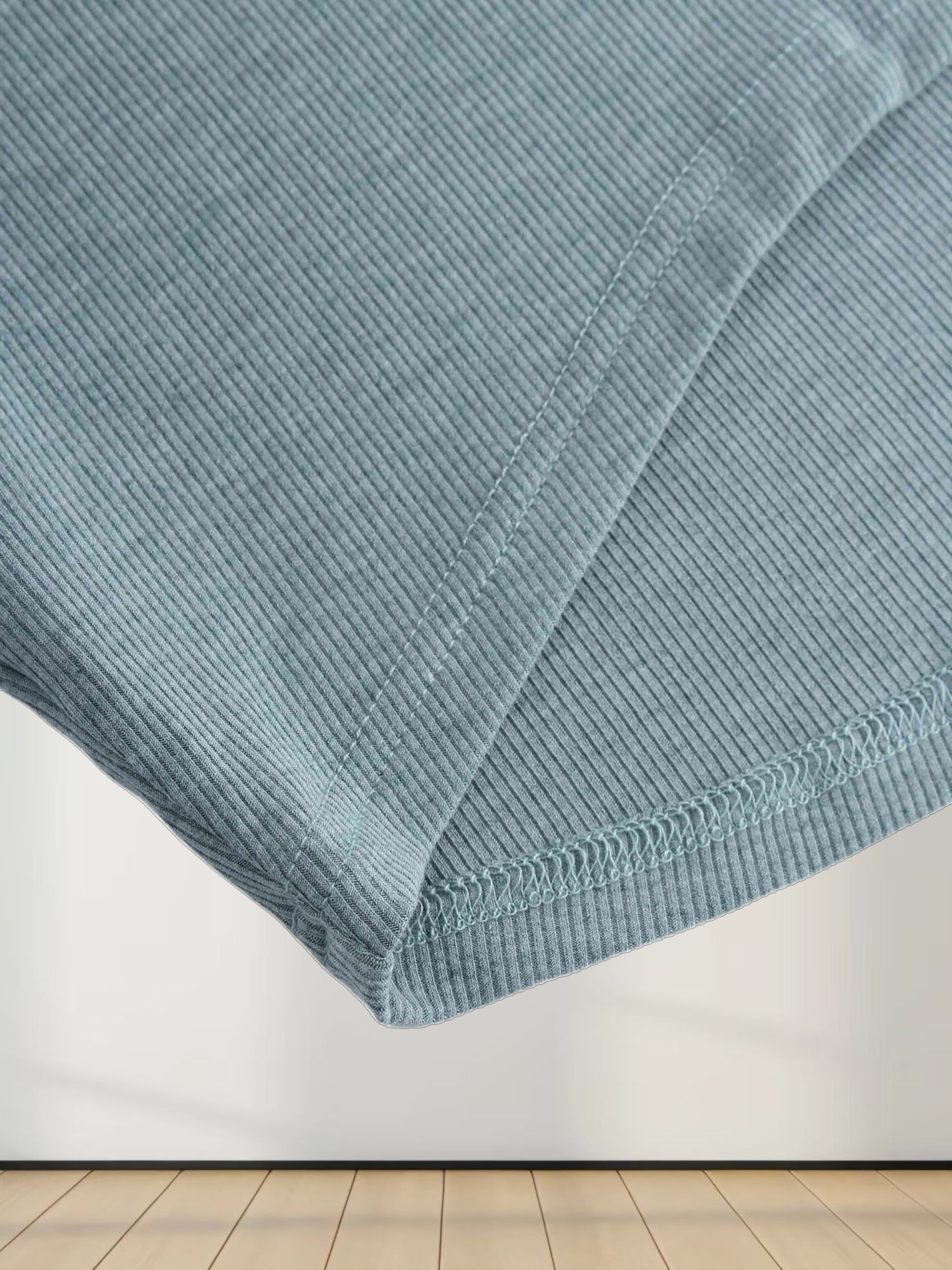 CREW RIBBED DOLMAN-HEATHER GREEN