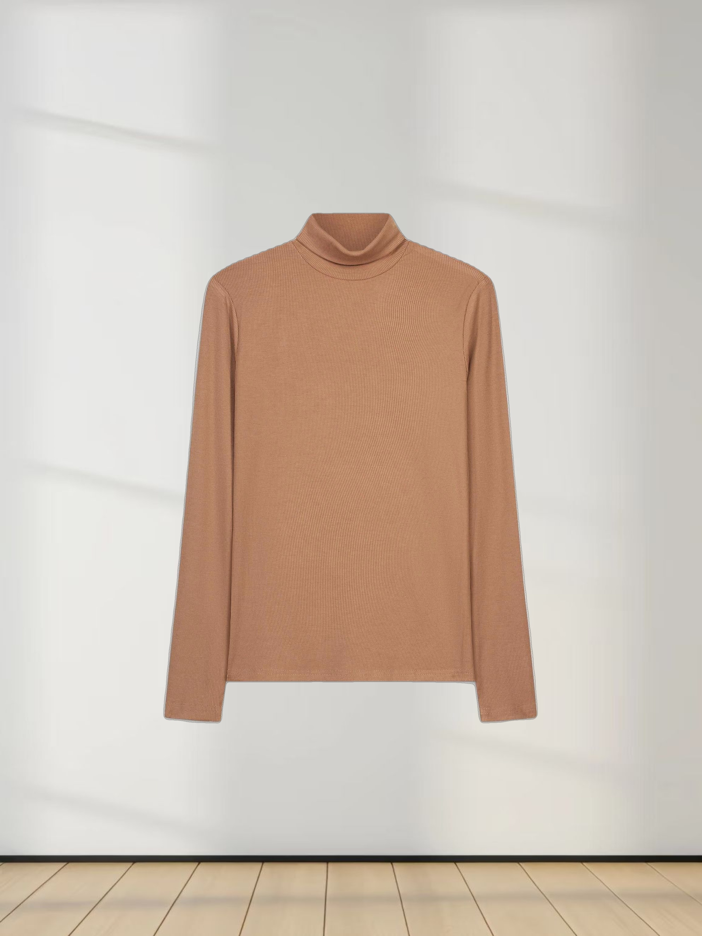 RIBBED TURTLENECK-MOCHA