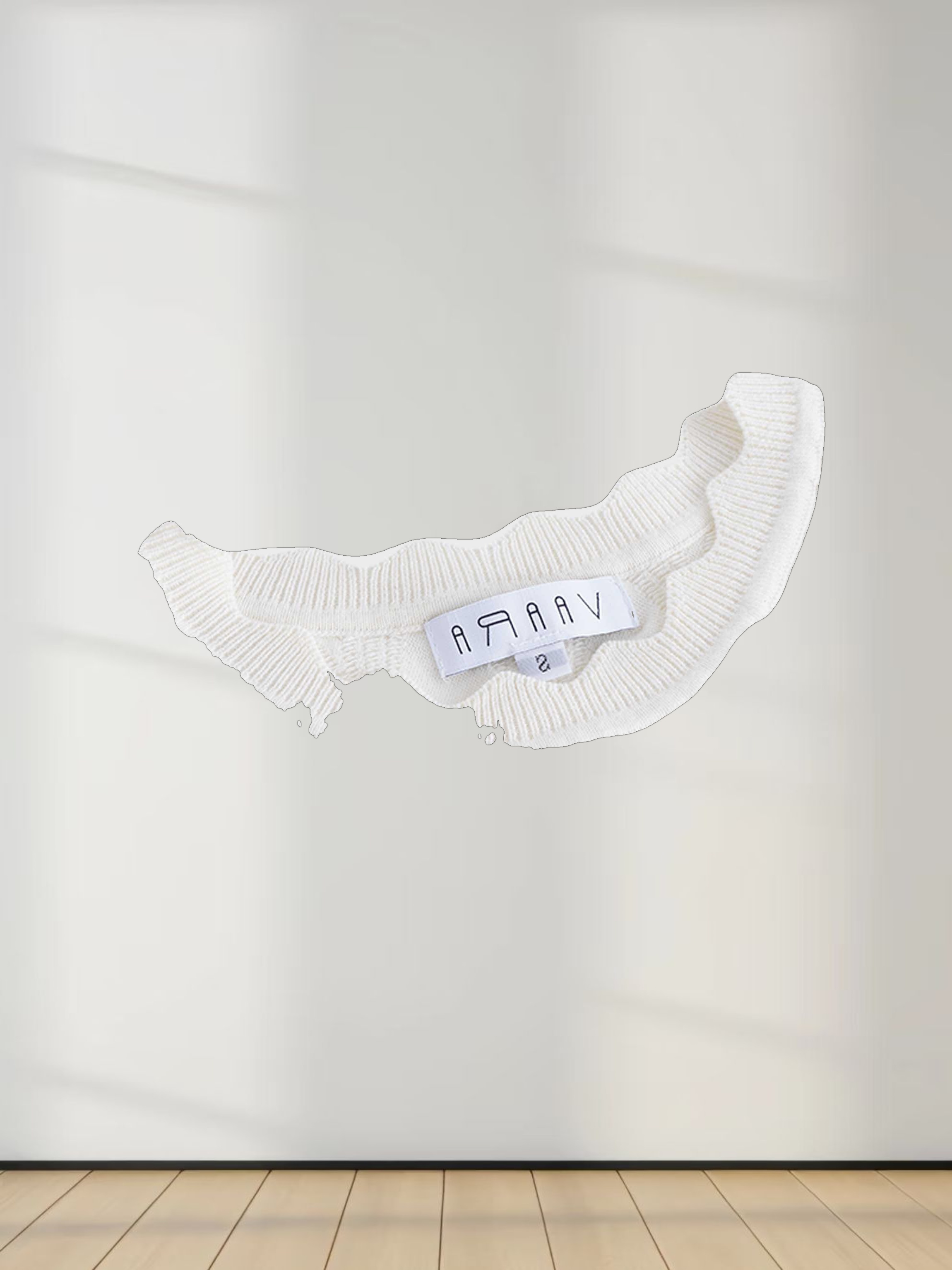 Scalloped Sleeveless Crew Neck Sweater-Ivory