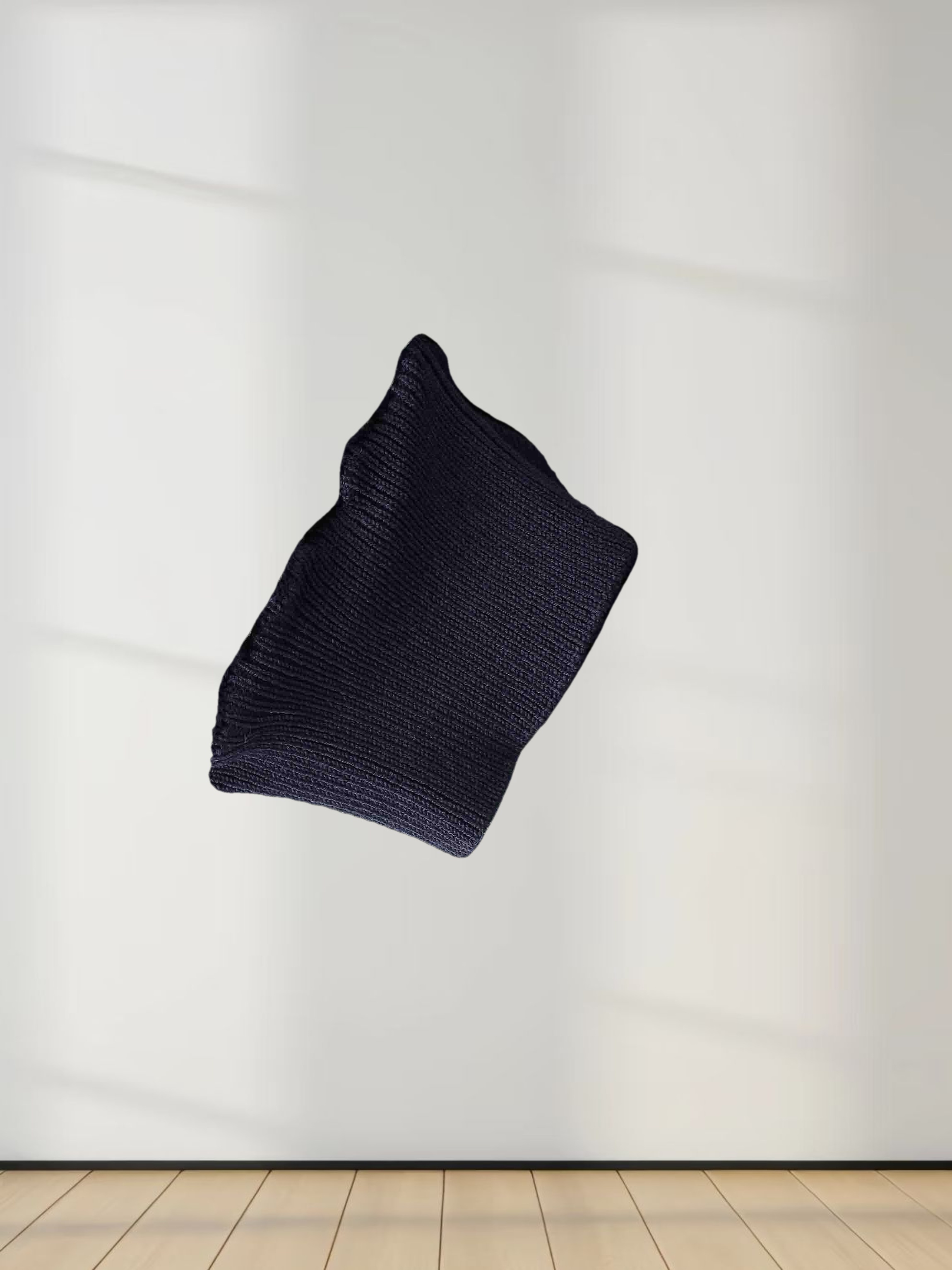 Balloon Sleeve Sweater-Navy/Heather