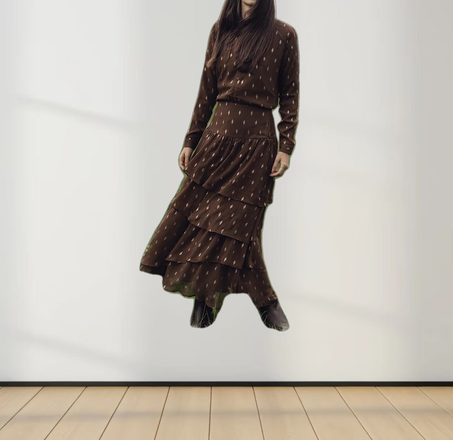 Gold Brush Blouse-Brown