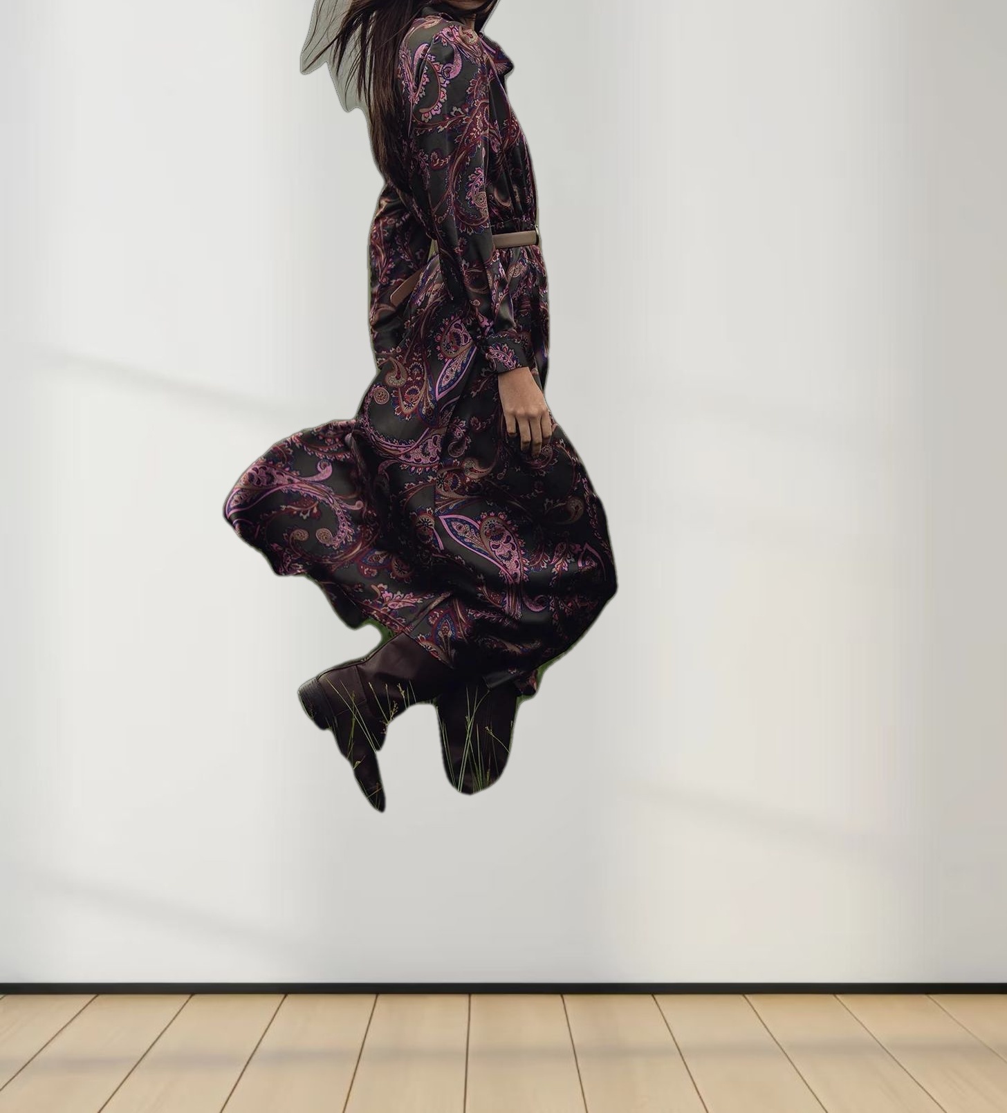 Emma Dress-Olive Paisley