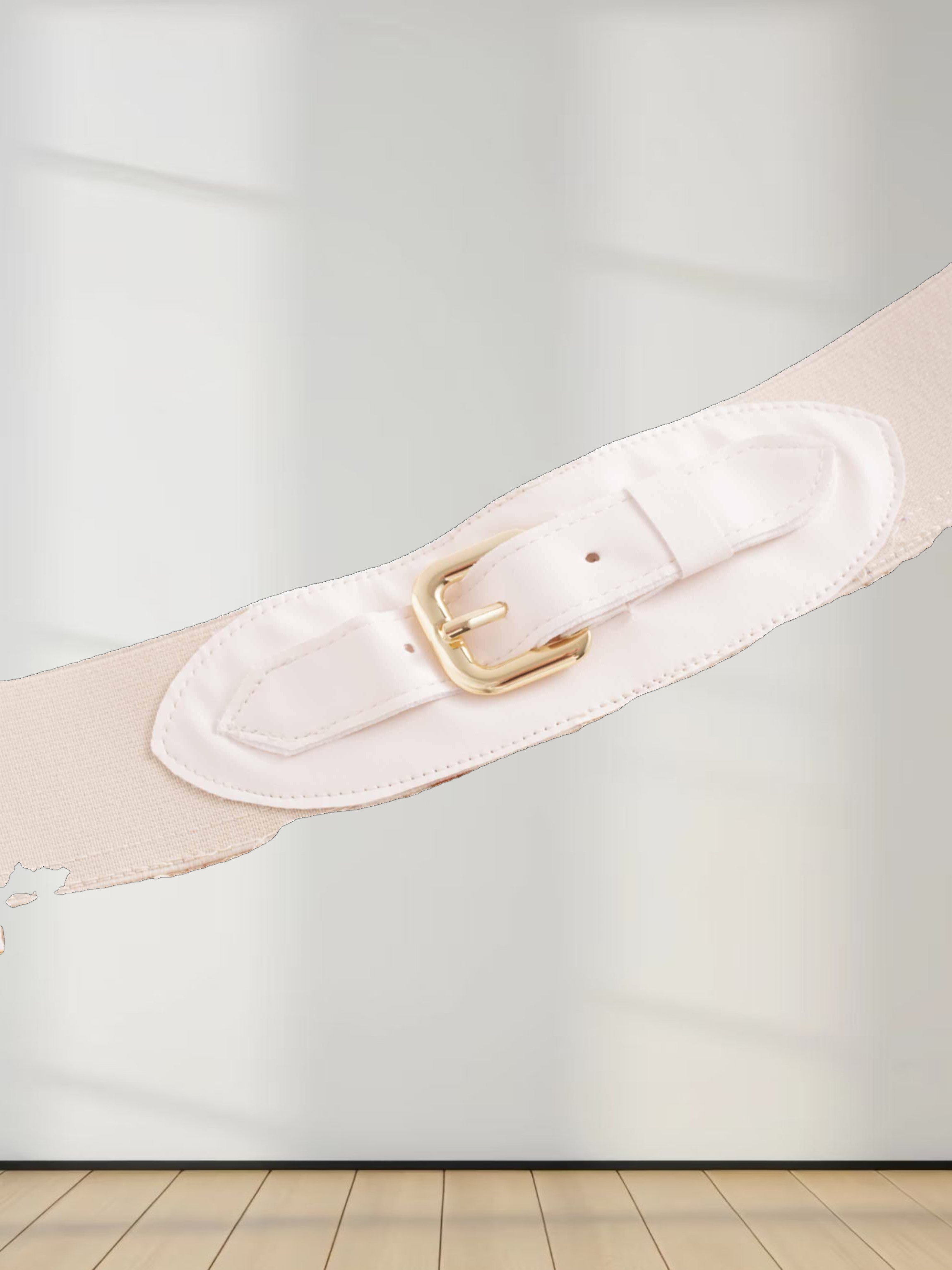 Leather Buckle Skirt-Tan Floral