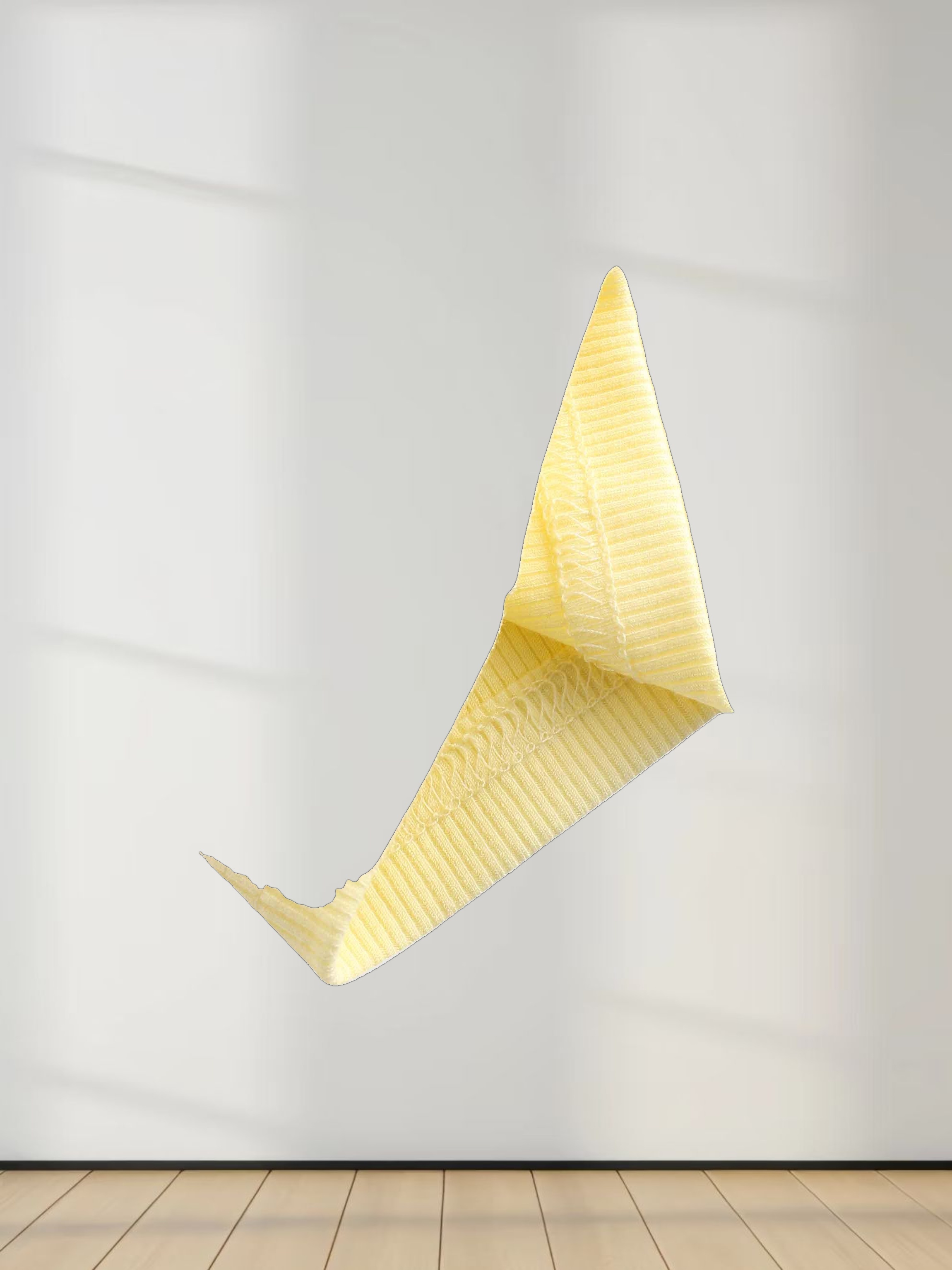 RIBBED HIGH V 3Q-BUTTER YELLOW