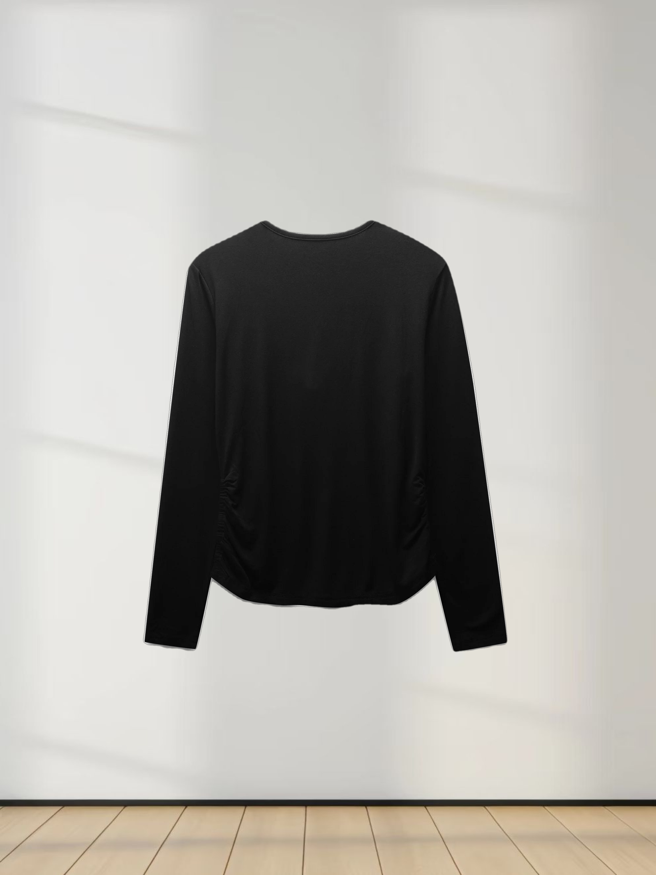 SIDE ELASTIC TEE-BLACK