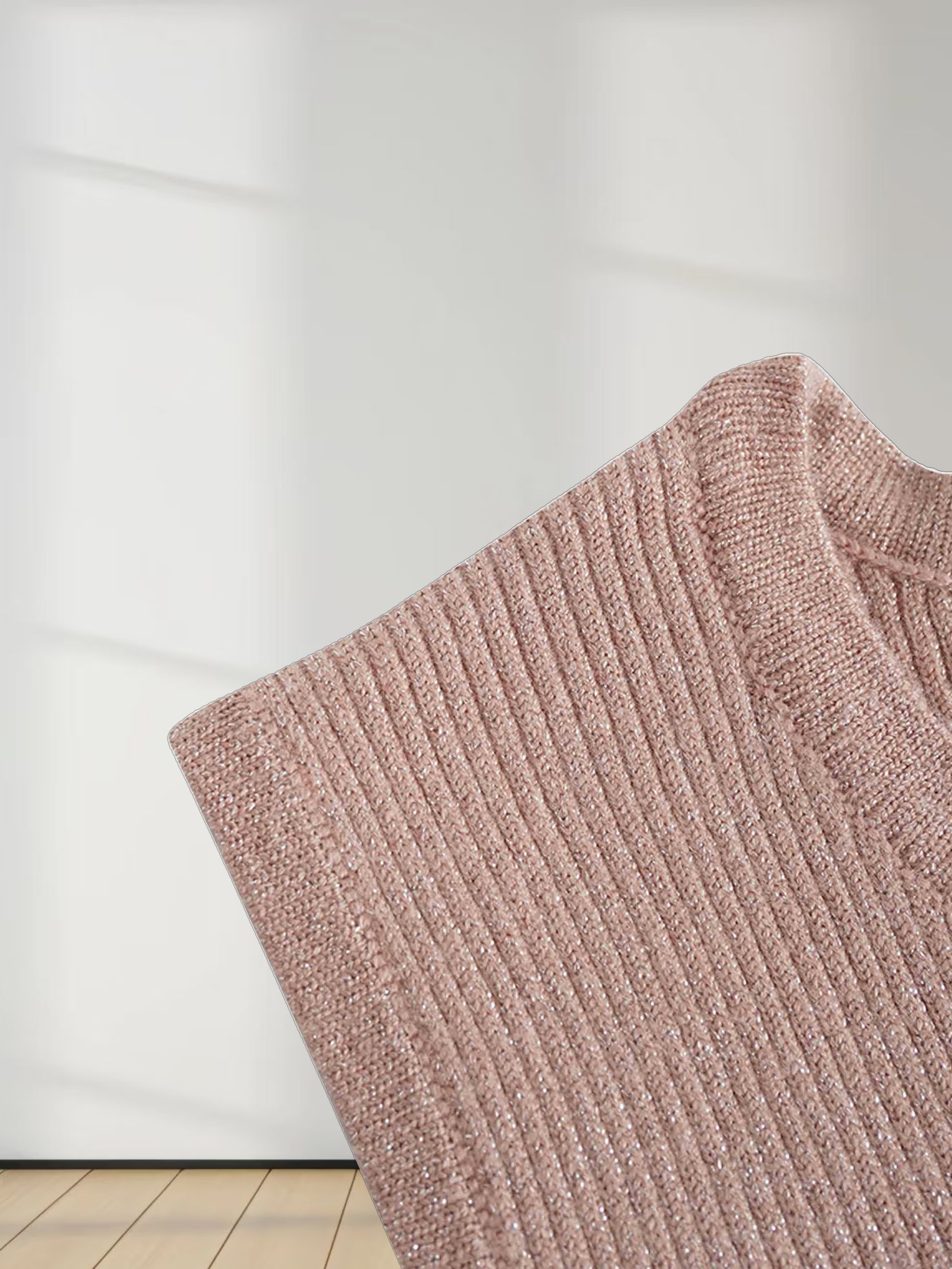 Lurex Sleeveless Sweater-Blush
