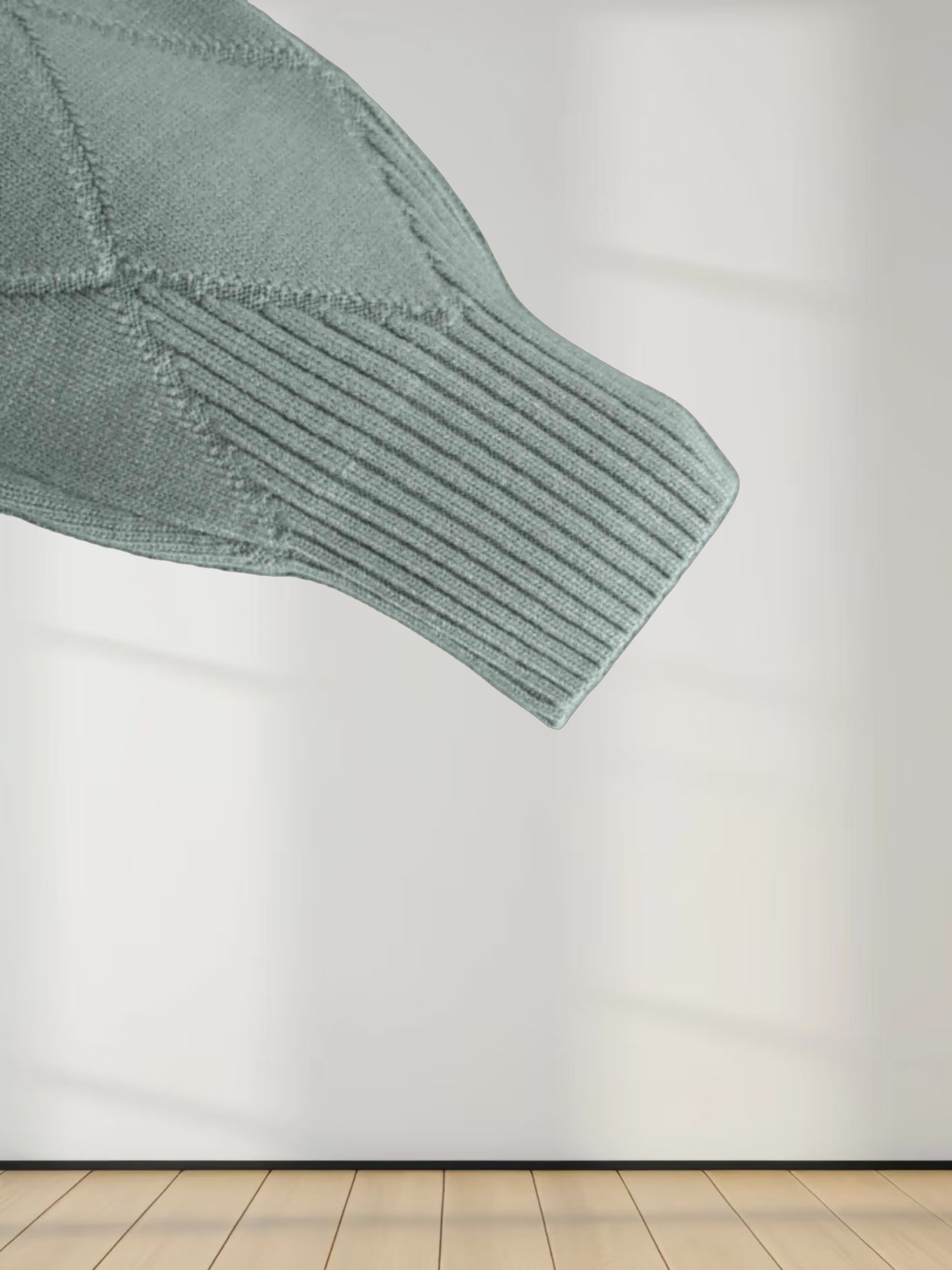 Oversized Diamond Detail Sweater-Seafoam