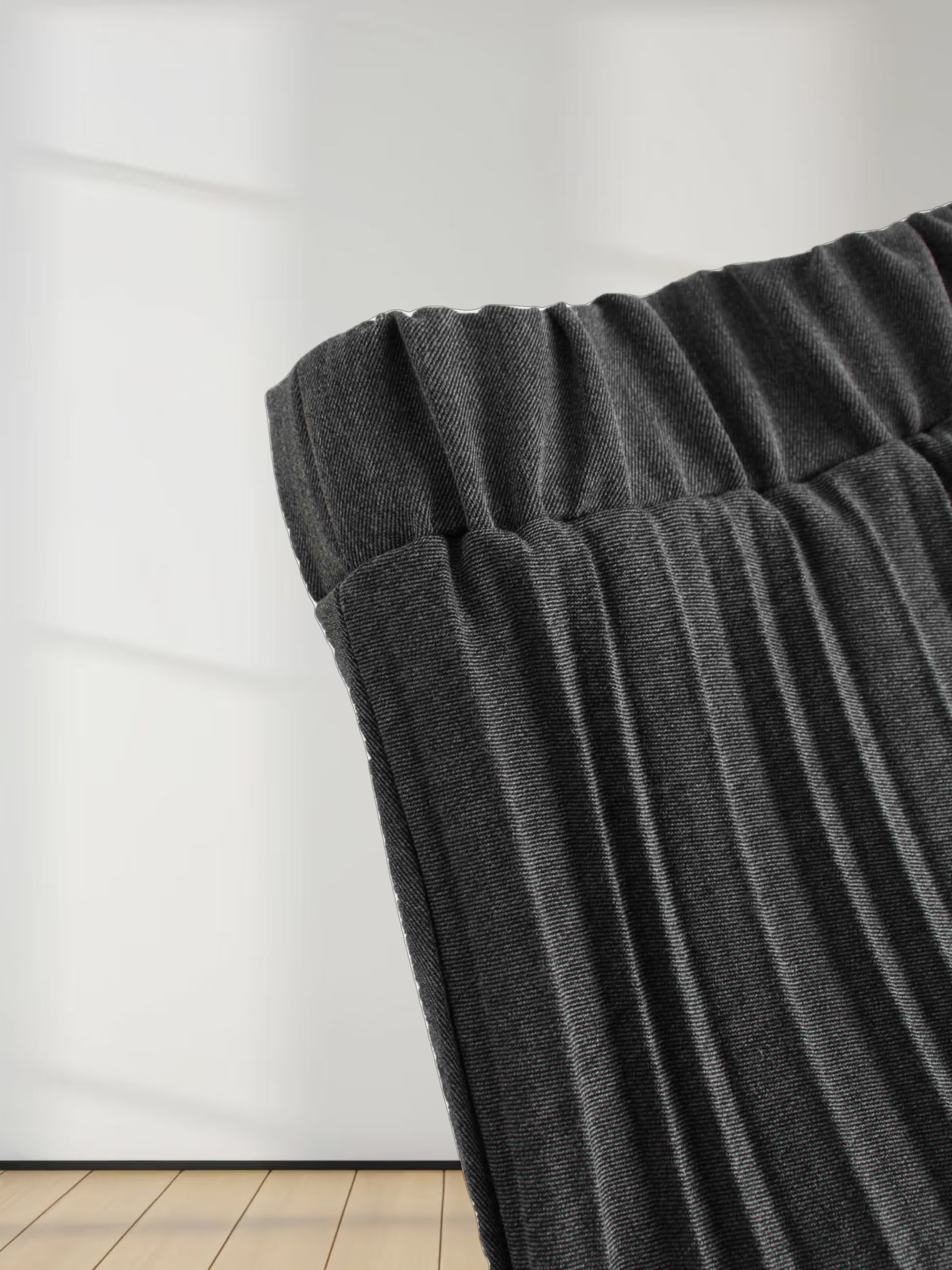 Mix Pleat Skirt-Denim Grey