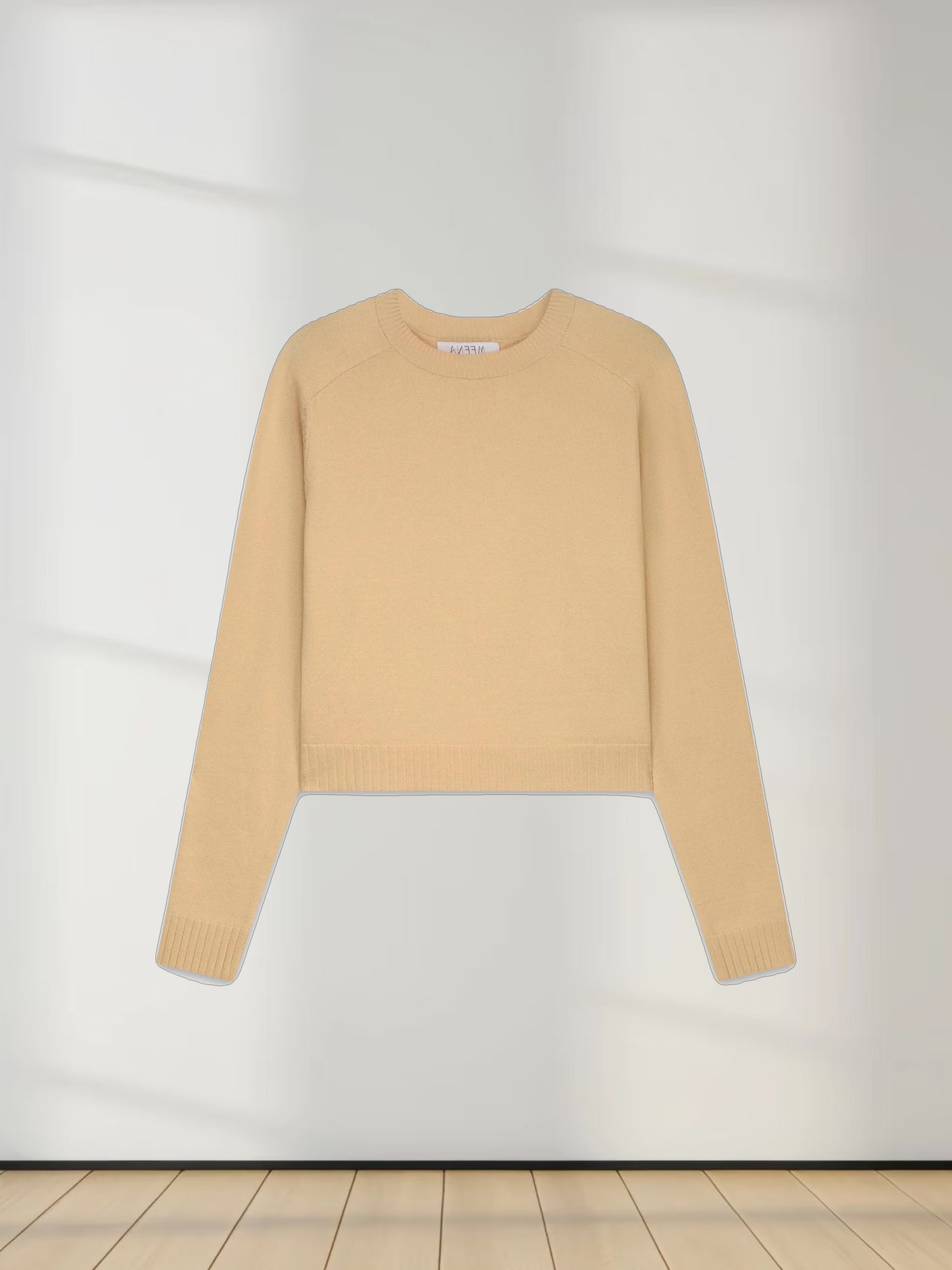 RIBBED BAND SWEATER-TAN