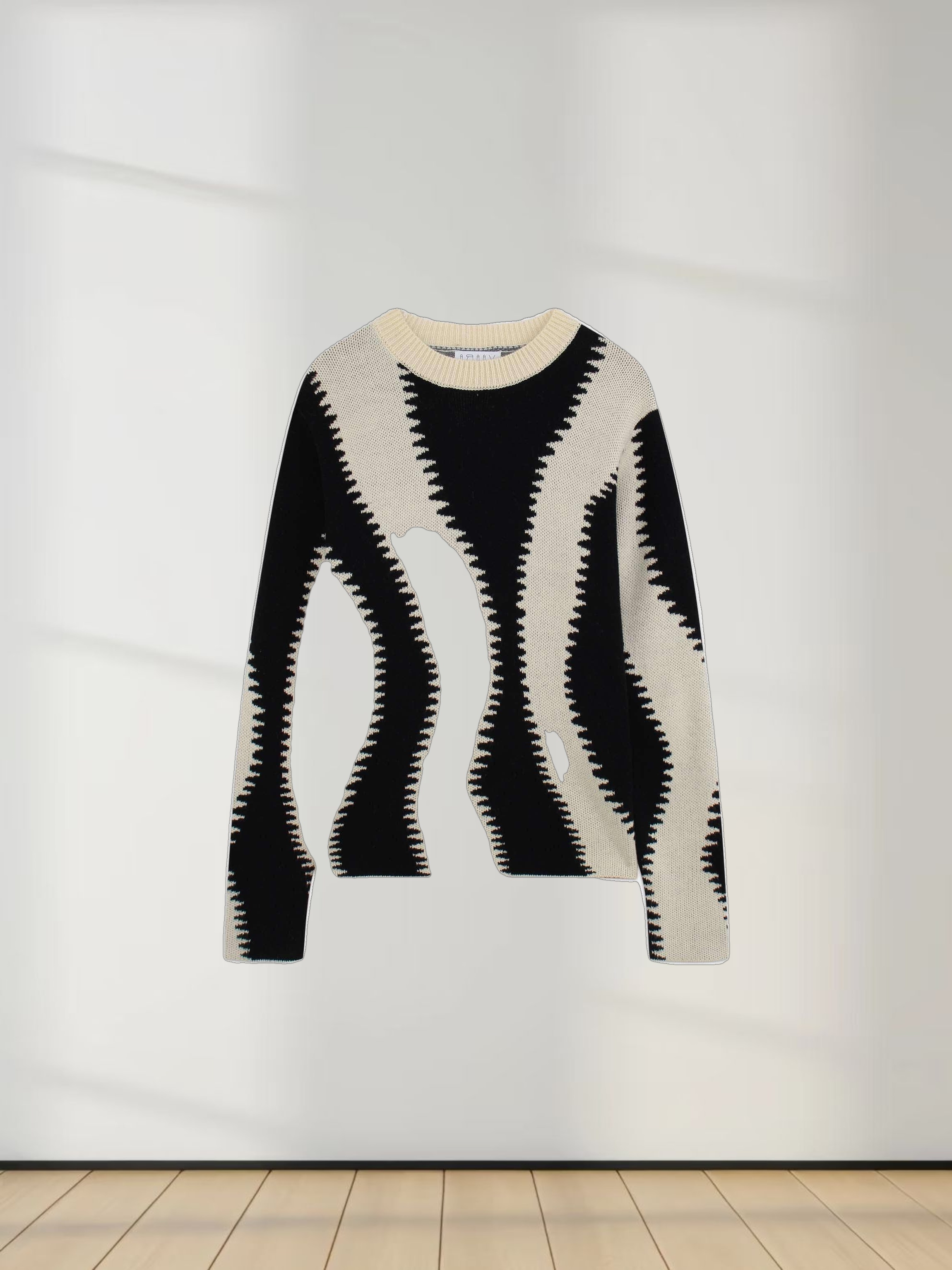 Wave Sweater-Black/White