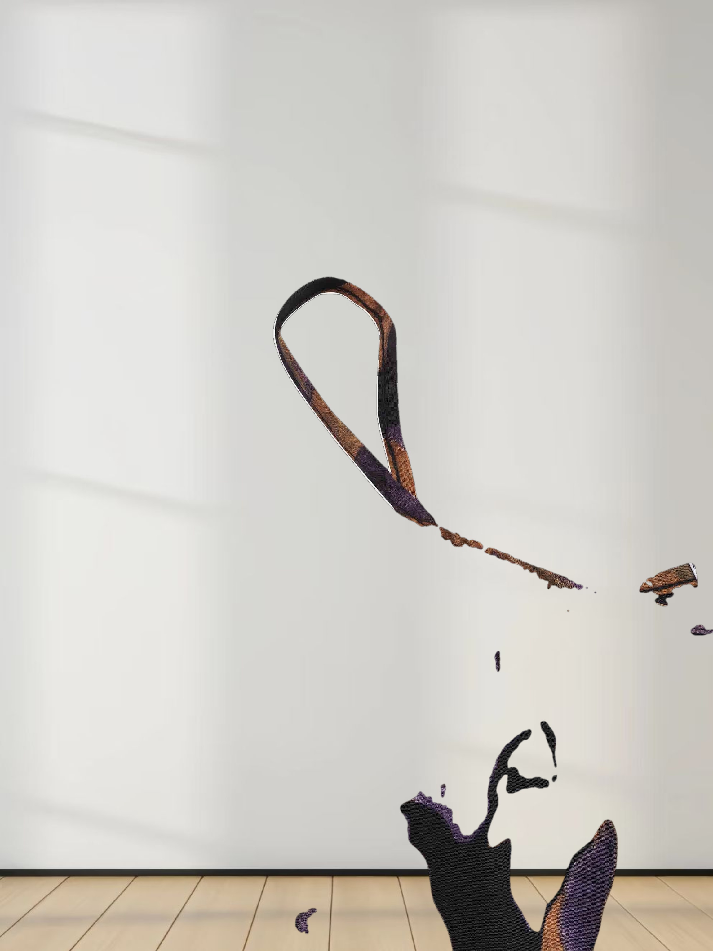 A-Line V Neck Slip Dress-Purple Floral