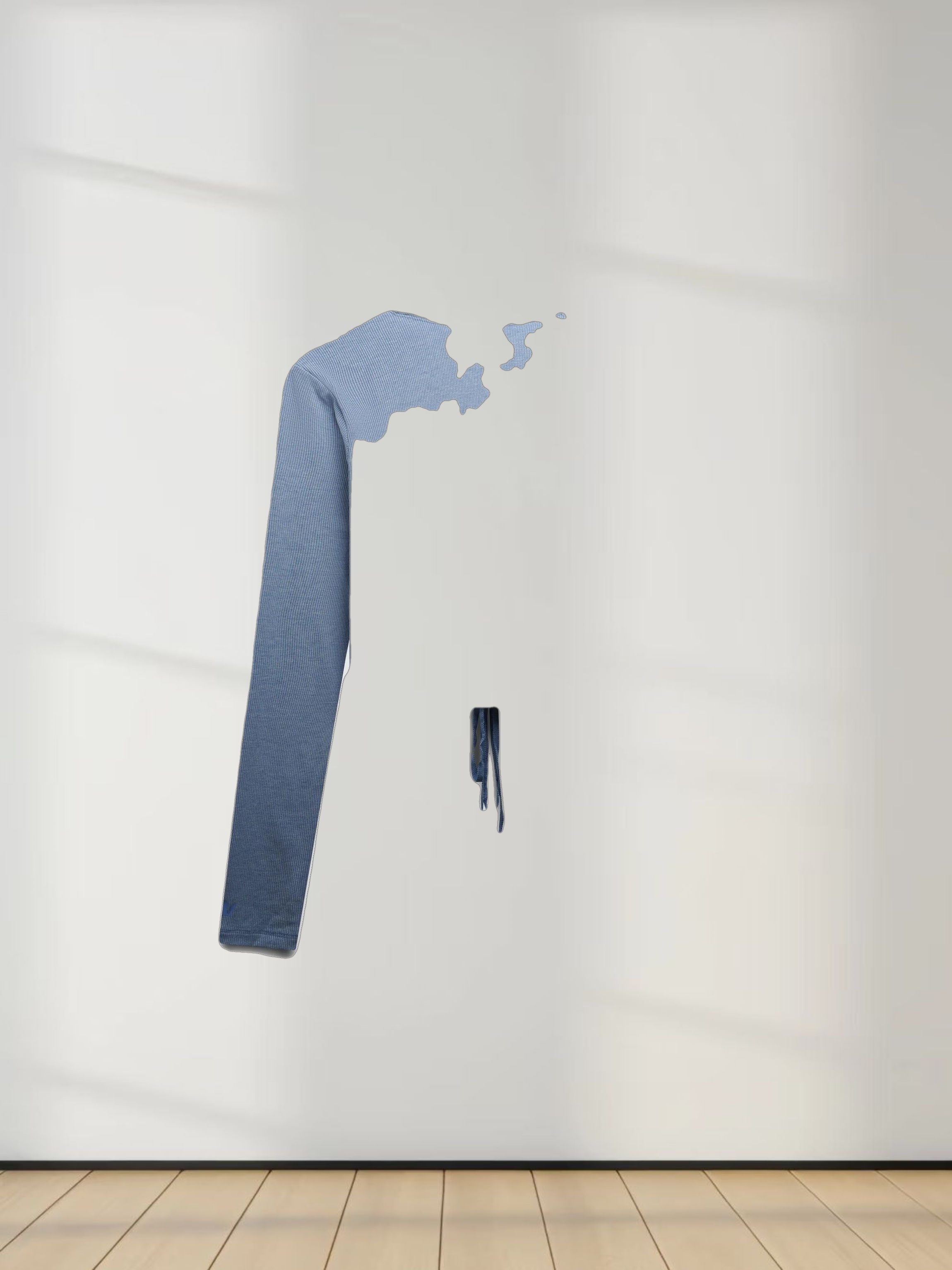 Ribbed Crop Bow Cardigan-Heathered Blue