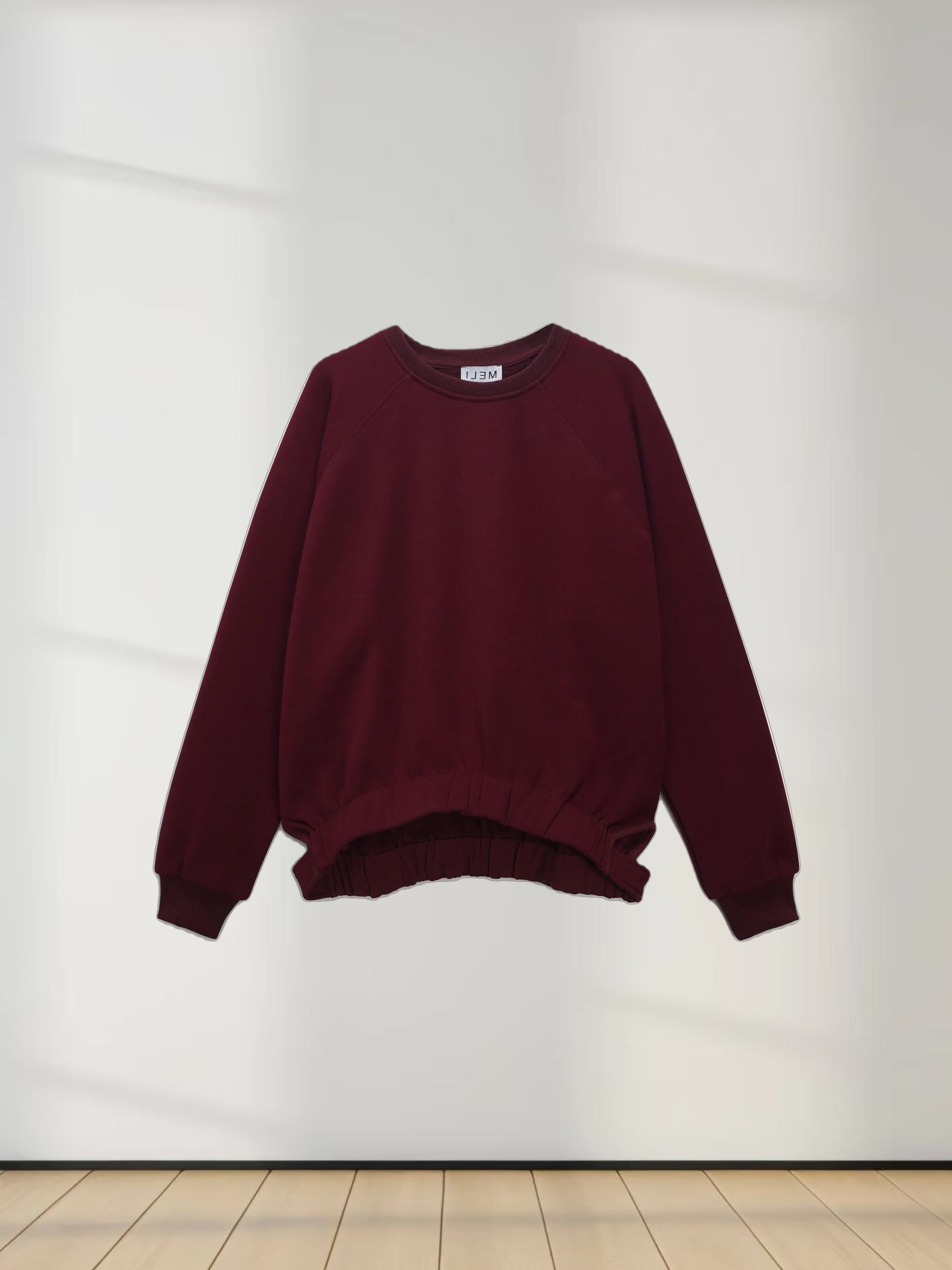 Side Strap Dolman Sweatshirt-Maroon