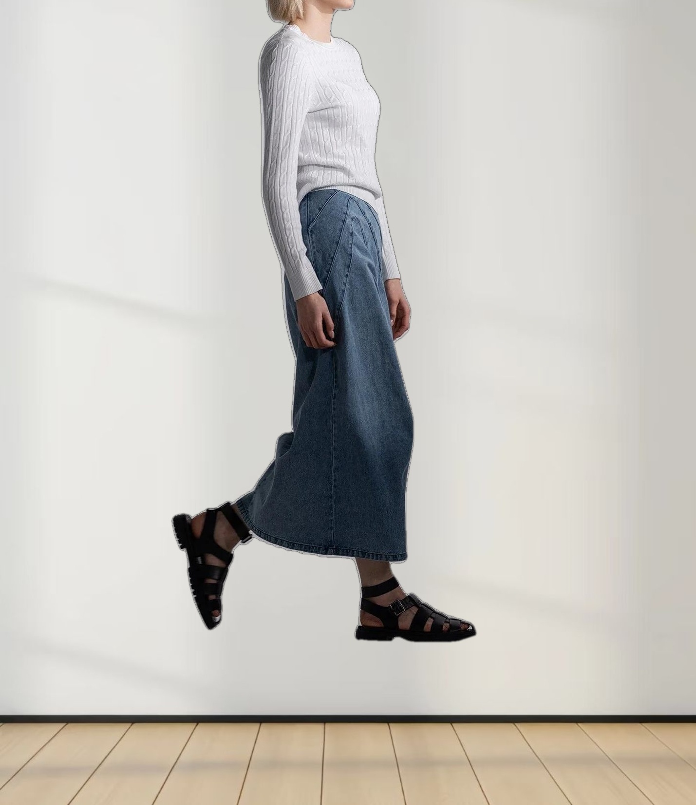 Knit Cable Sweater-White