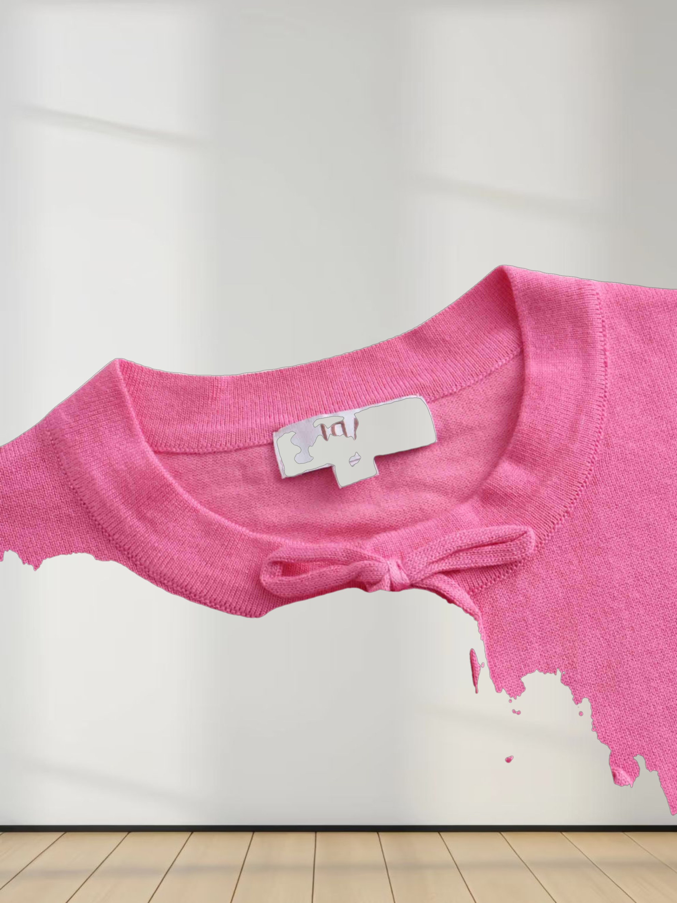 5 Bow Crop Cardigan-Pink