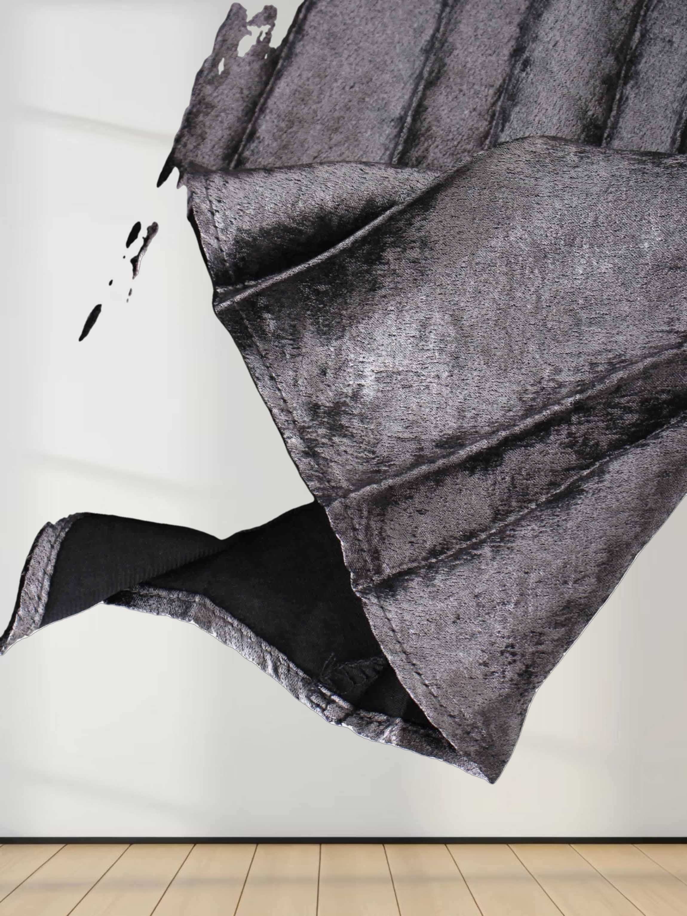 Covered Band Pleated Skirt-Gunmetal Shimmer