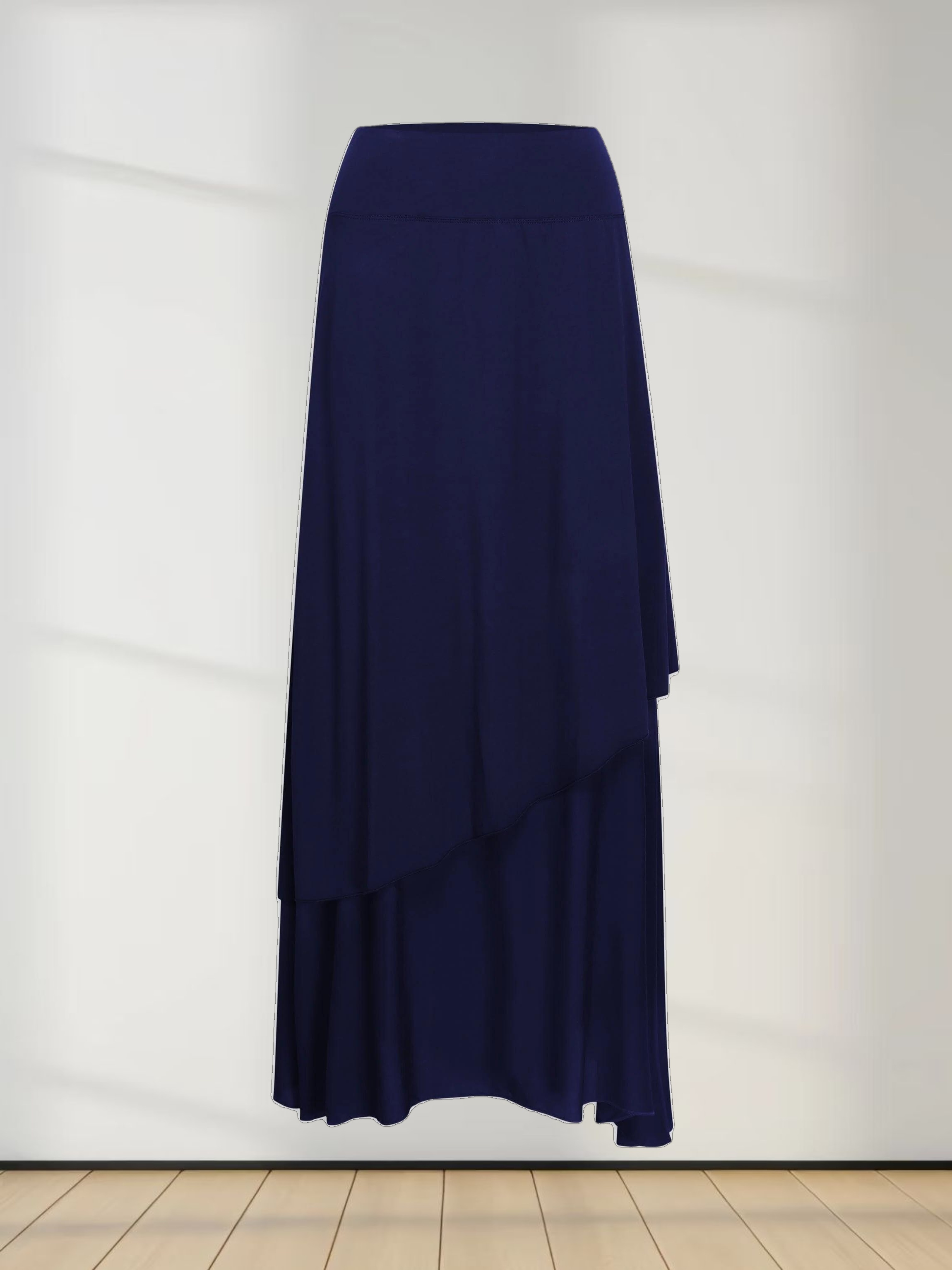 DOUBLE LAYER SKIRT-NAVY