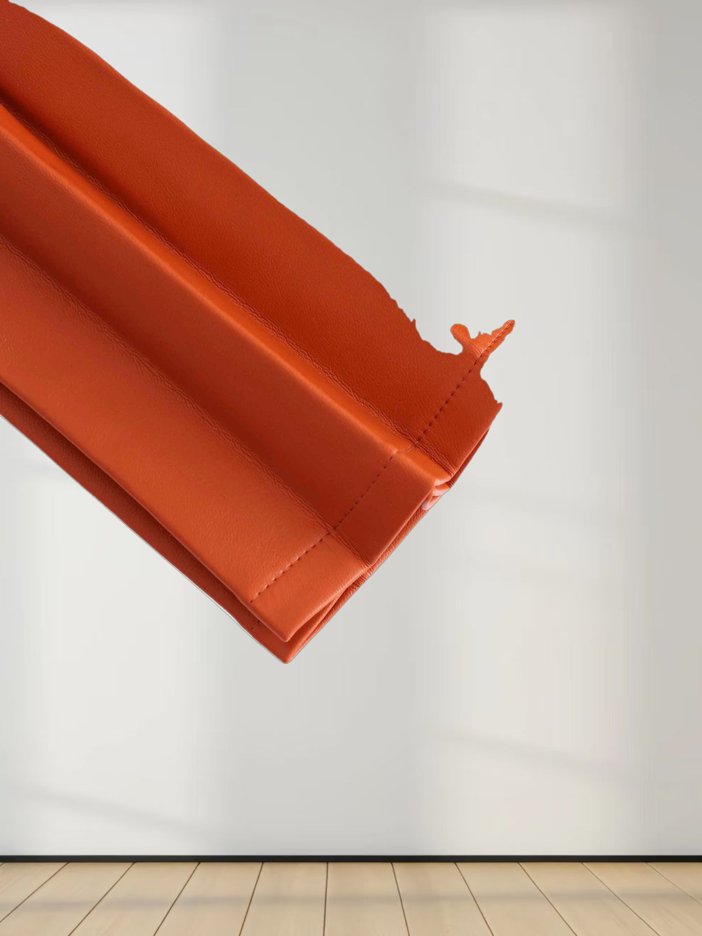 Accordion Pleated Faux Leather Skirt-Cognac