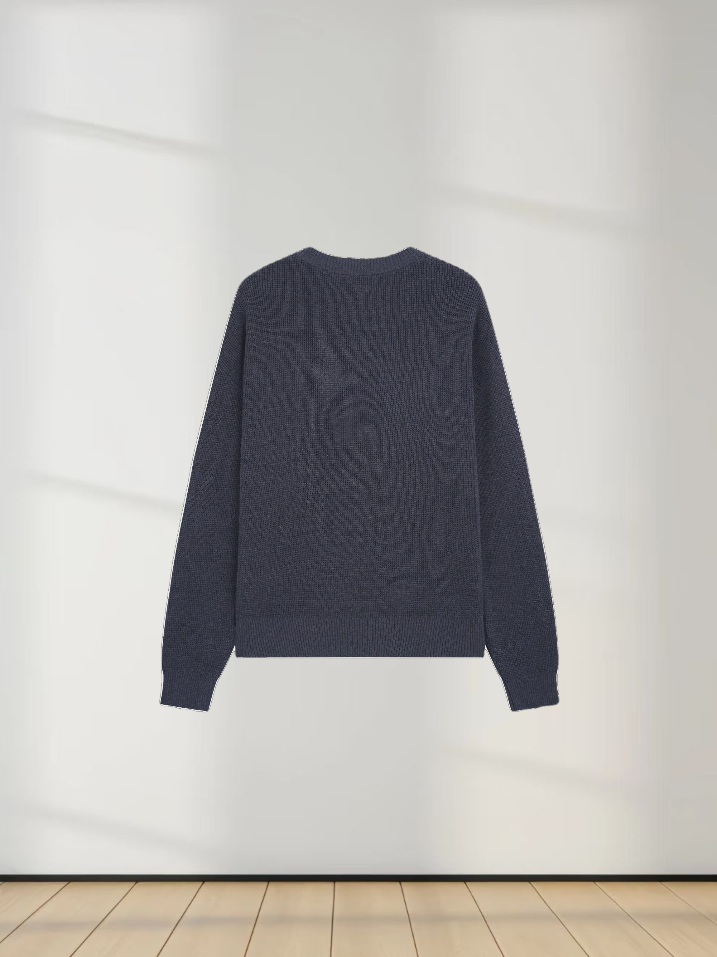Waffle Pocket Sweater-Grey
