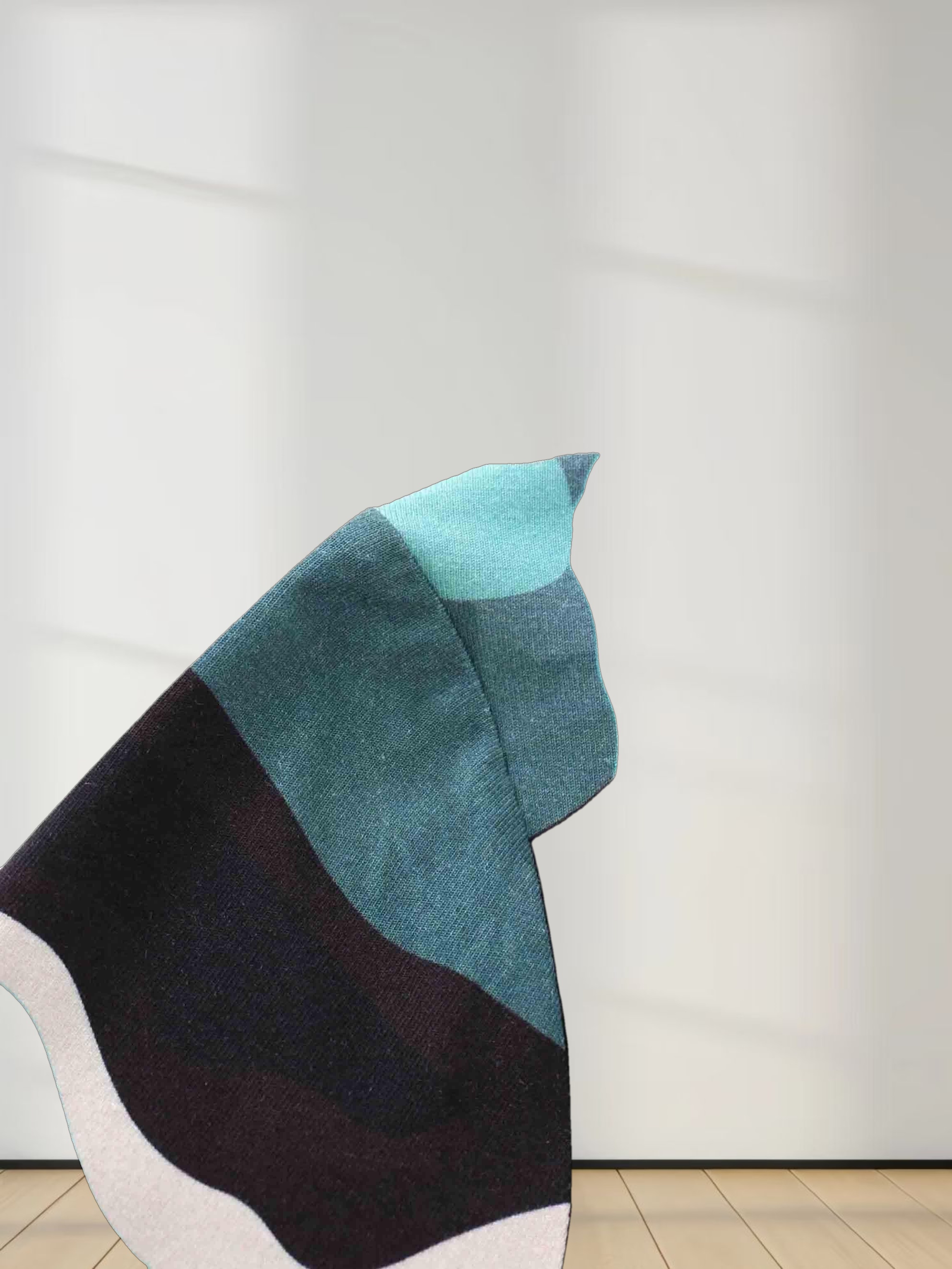 Printed Modal Turtleneck-Aqua Lightning