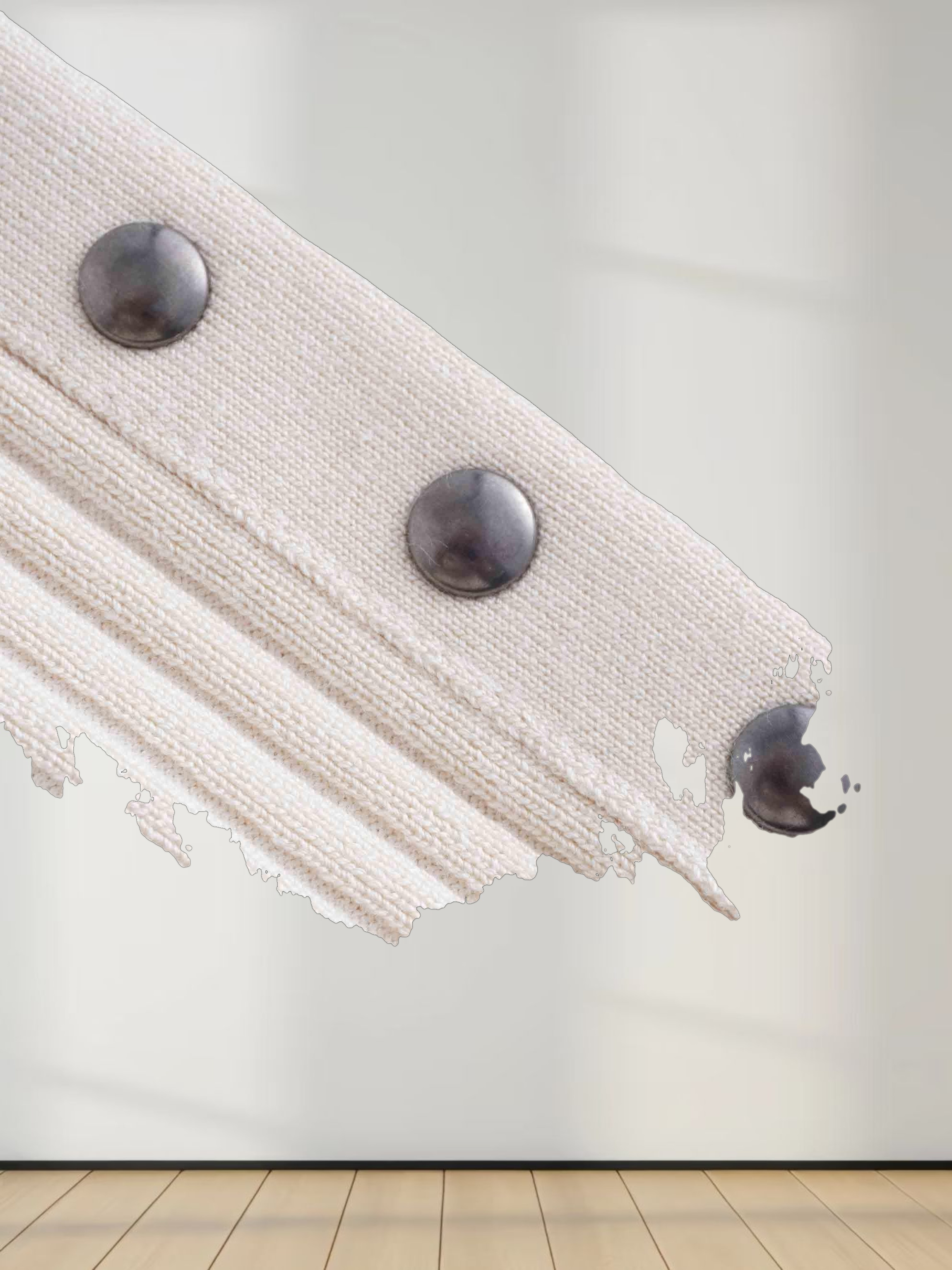 Side Snap Sweater-Cream