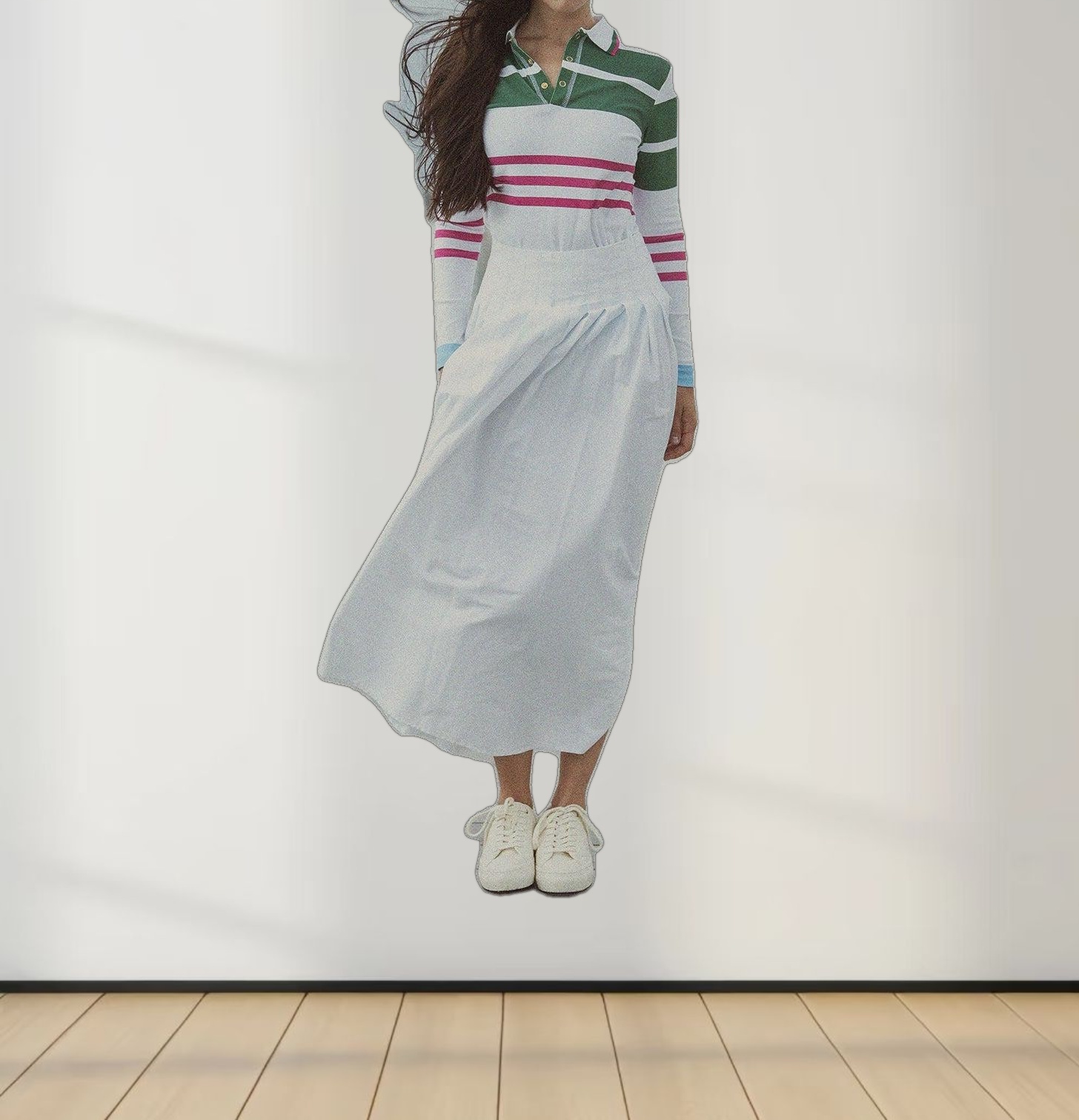 Full Pleated Skirt-White