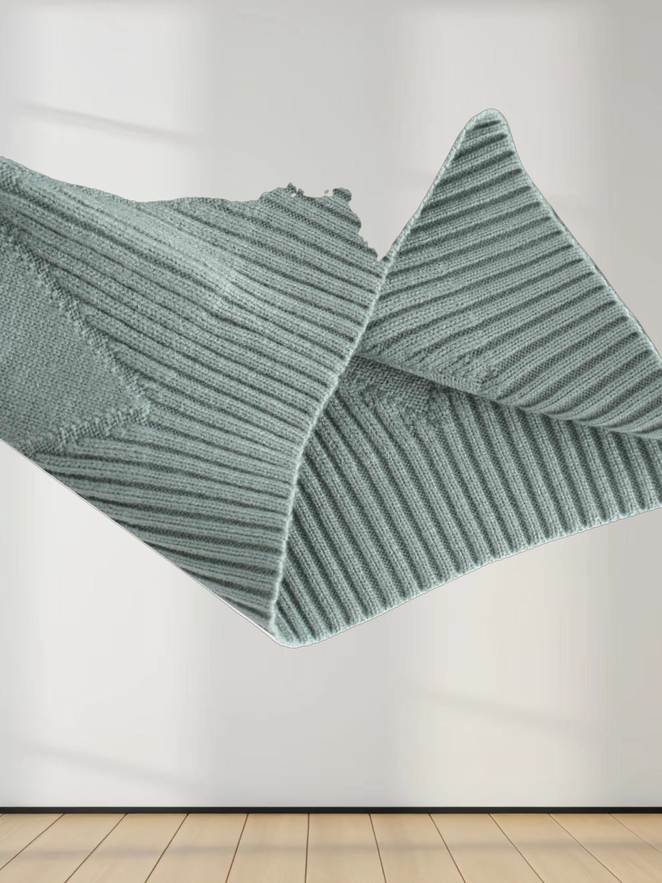 Oversized Diamond Detail Sweater-Seafoam