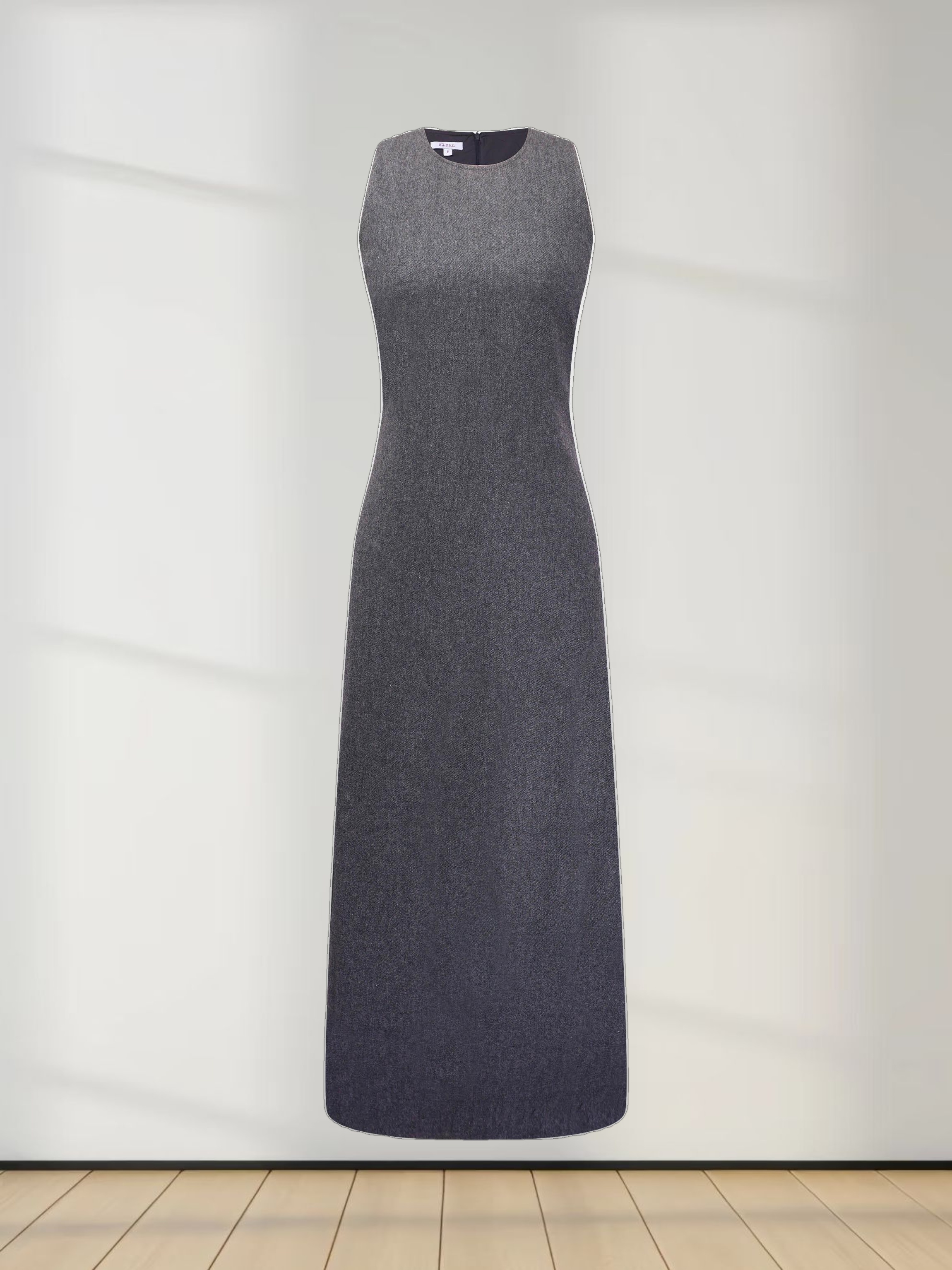 Basic Wool Blend Slip Dress-Grey