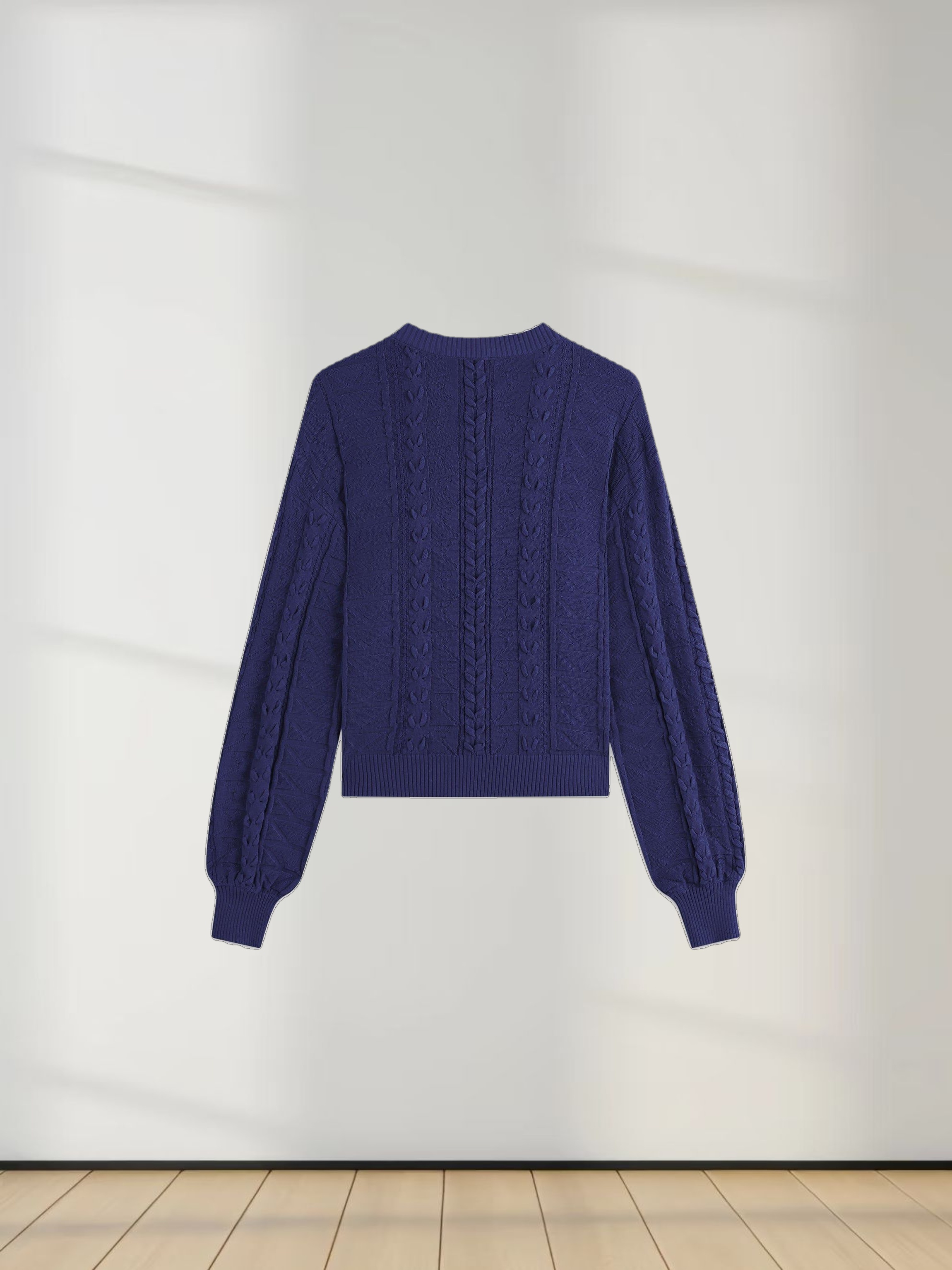 Cross Stitch Sweater-Navy