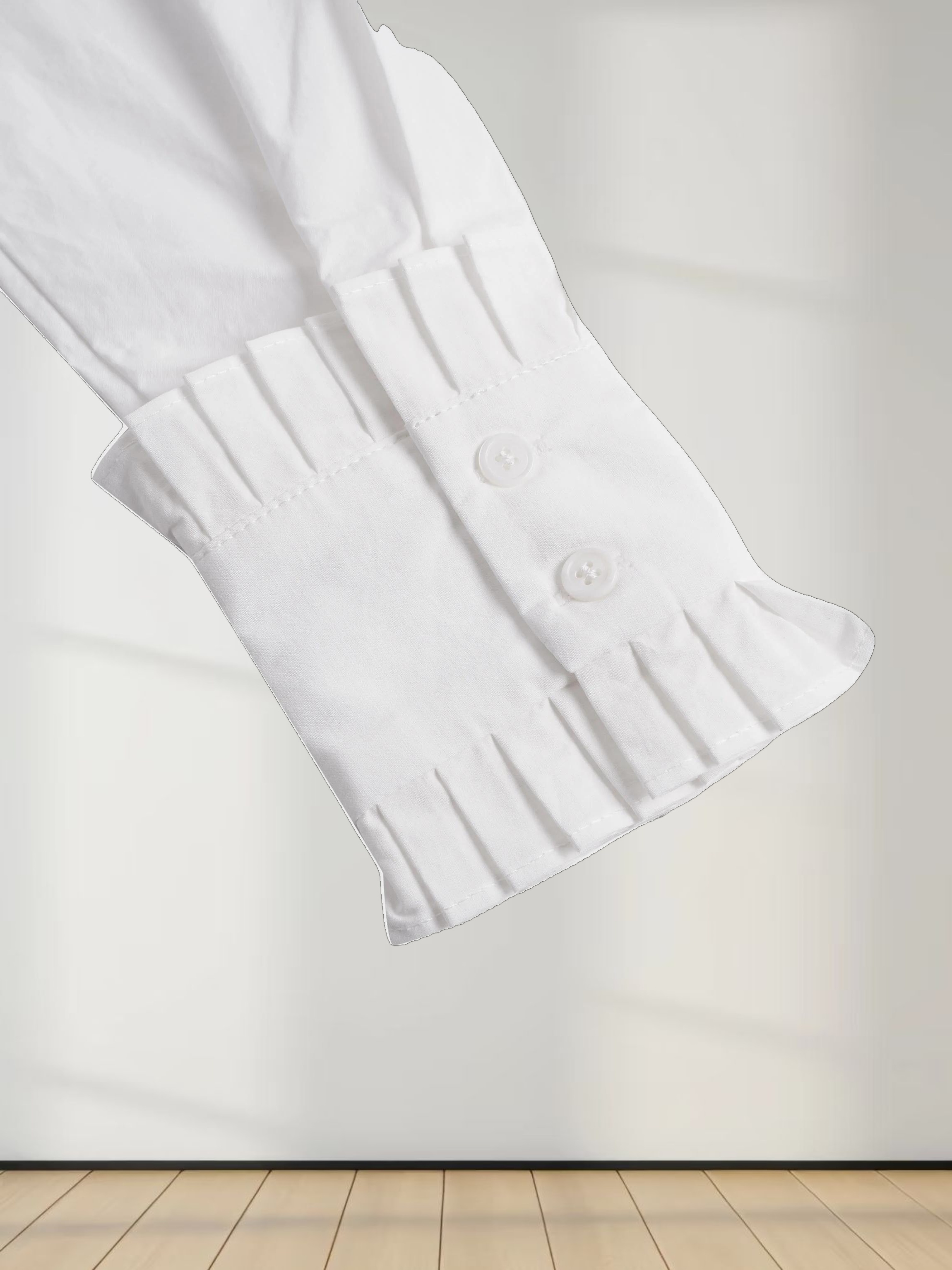 Pleat Front Blouse-White