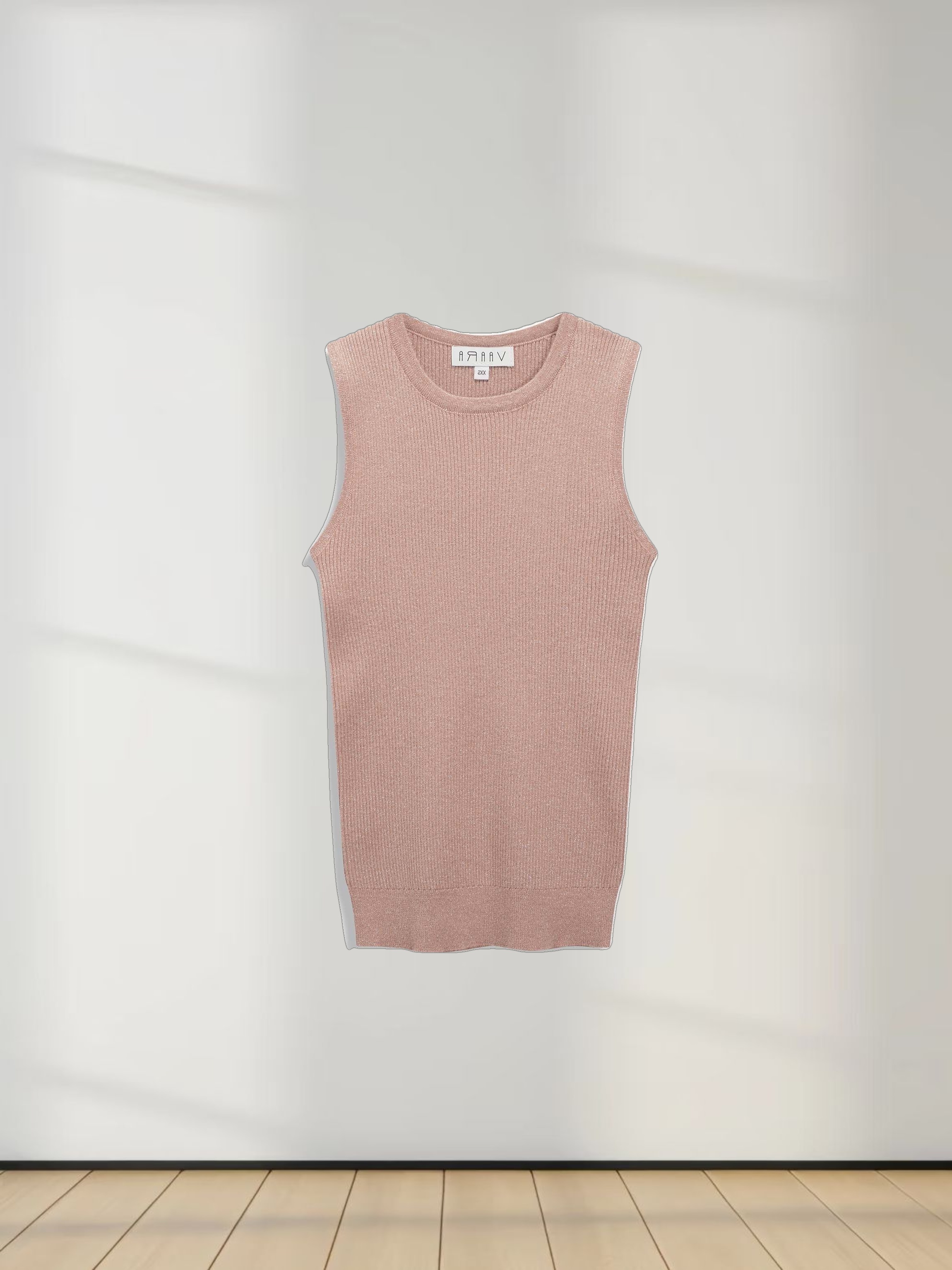 Lurex Sleeveless Sweater-Blush